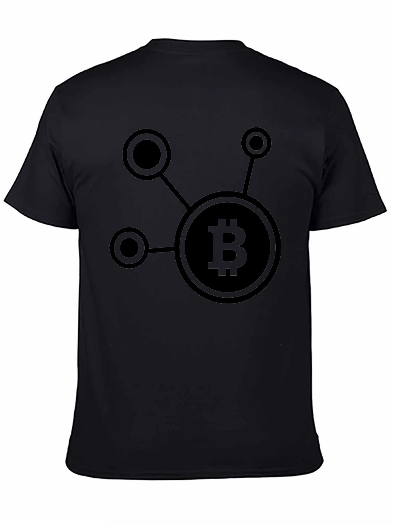Camiseta Negra con Diseño de Bitcoin