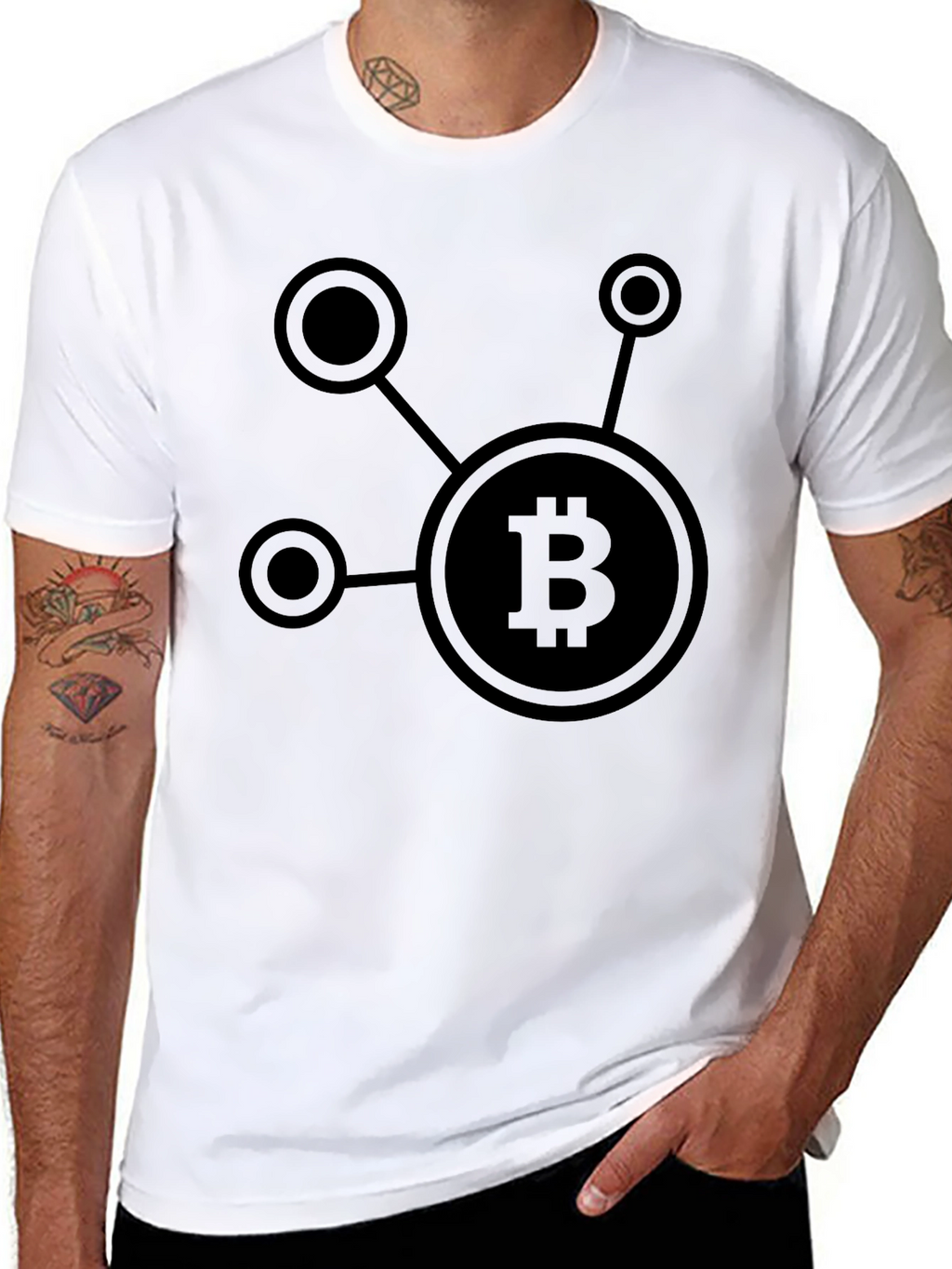 Camiseta Negra con Diseño de Bitcoin