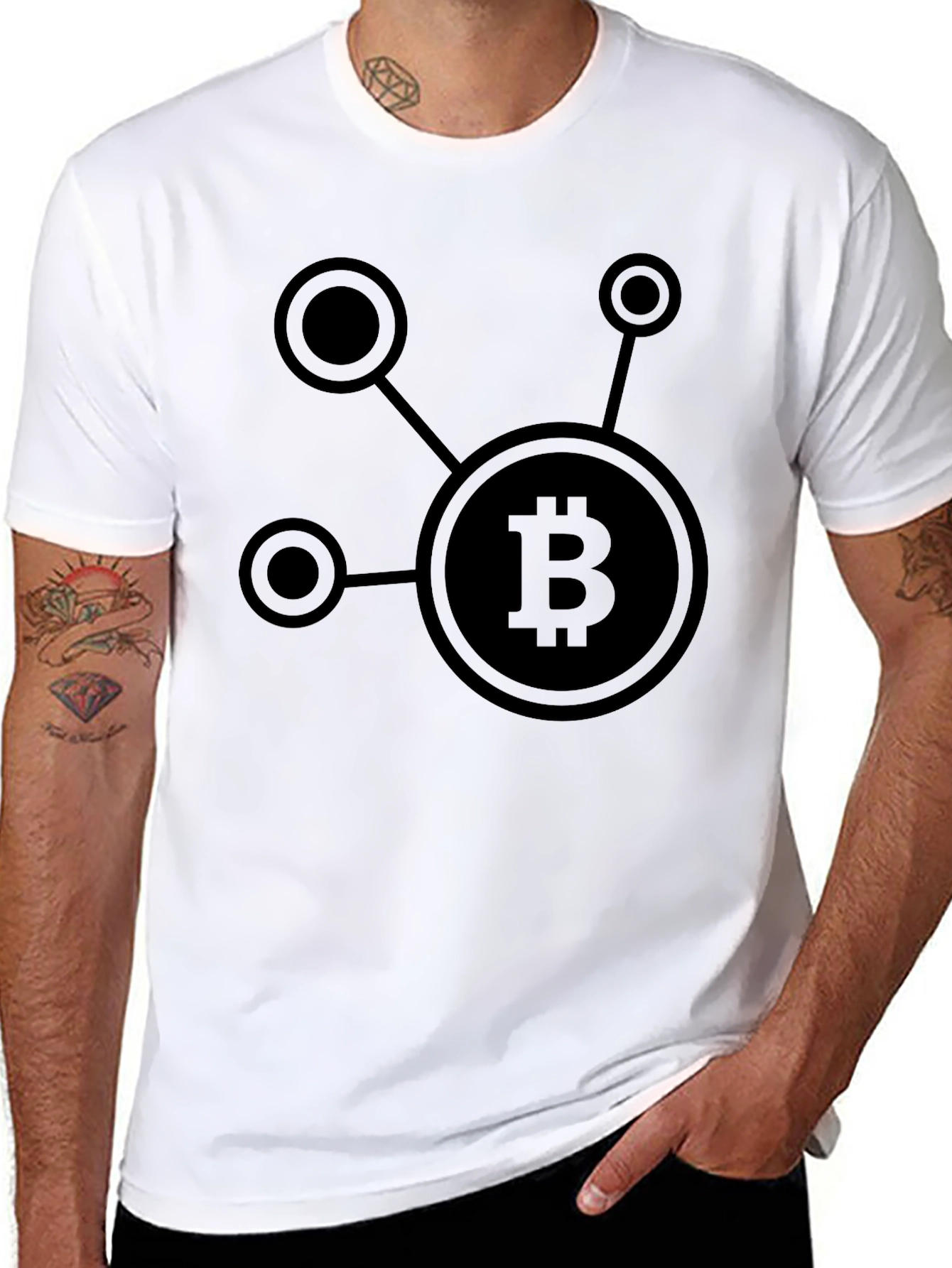 Camiseta Negra con Diseño de Bitcoin