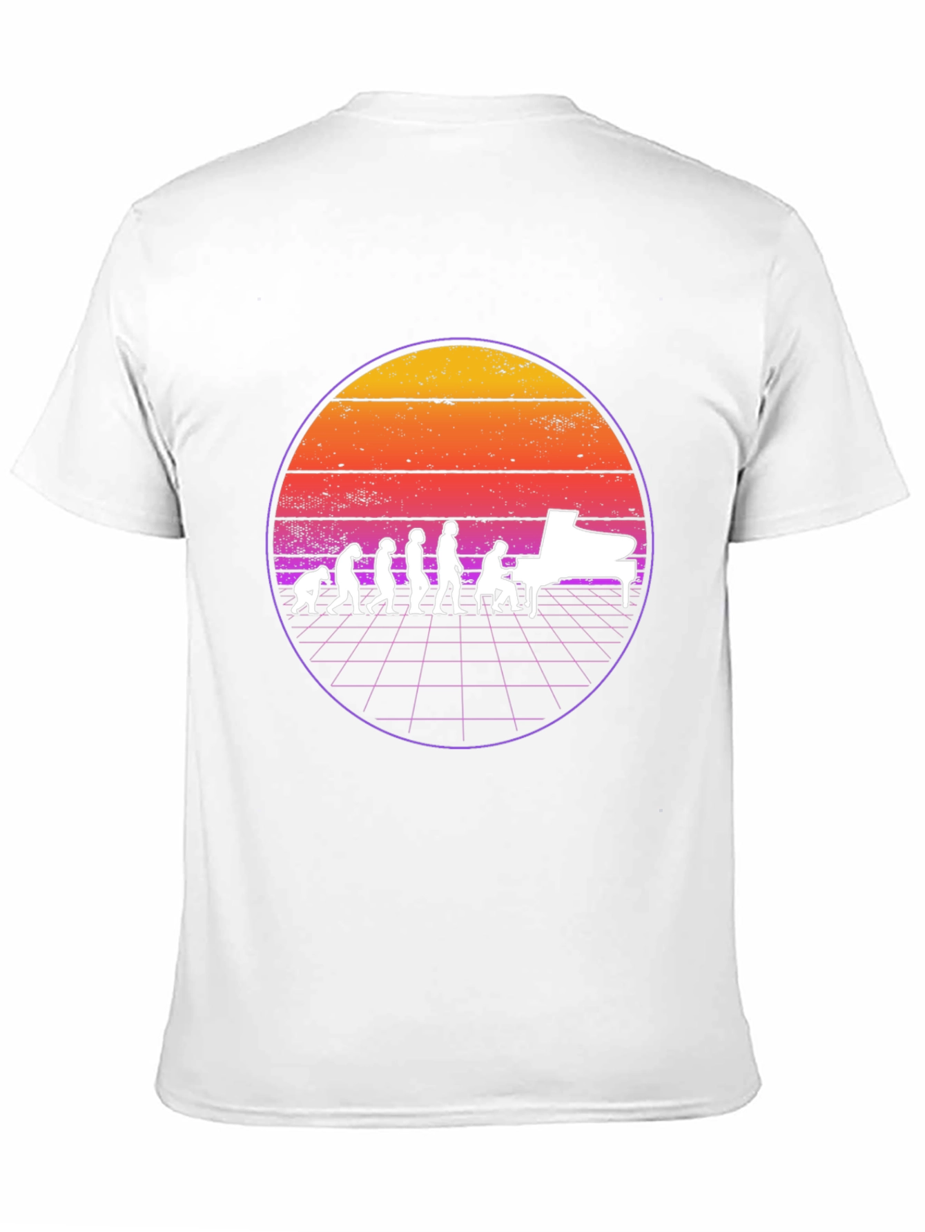 Camiseta Evolución Músico Piano Vintage