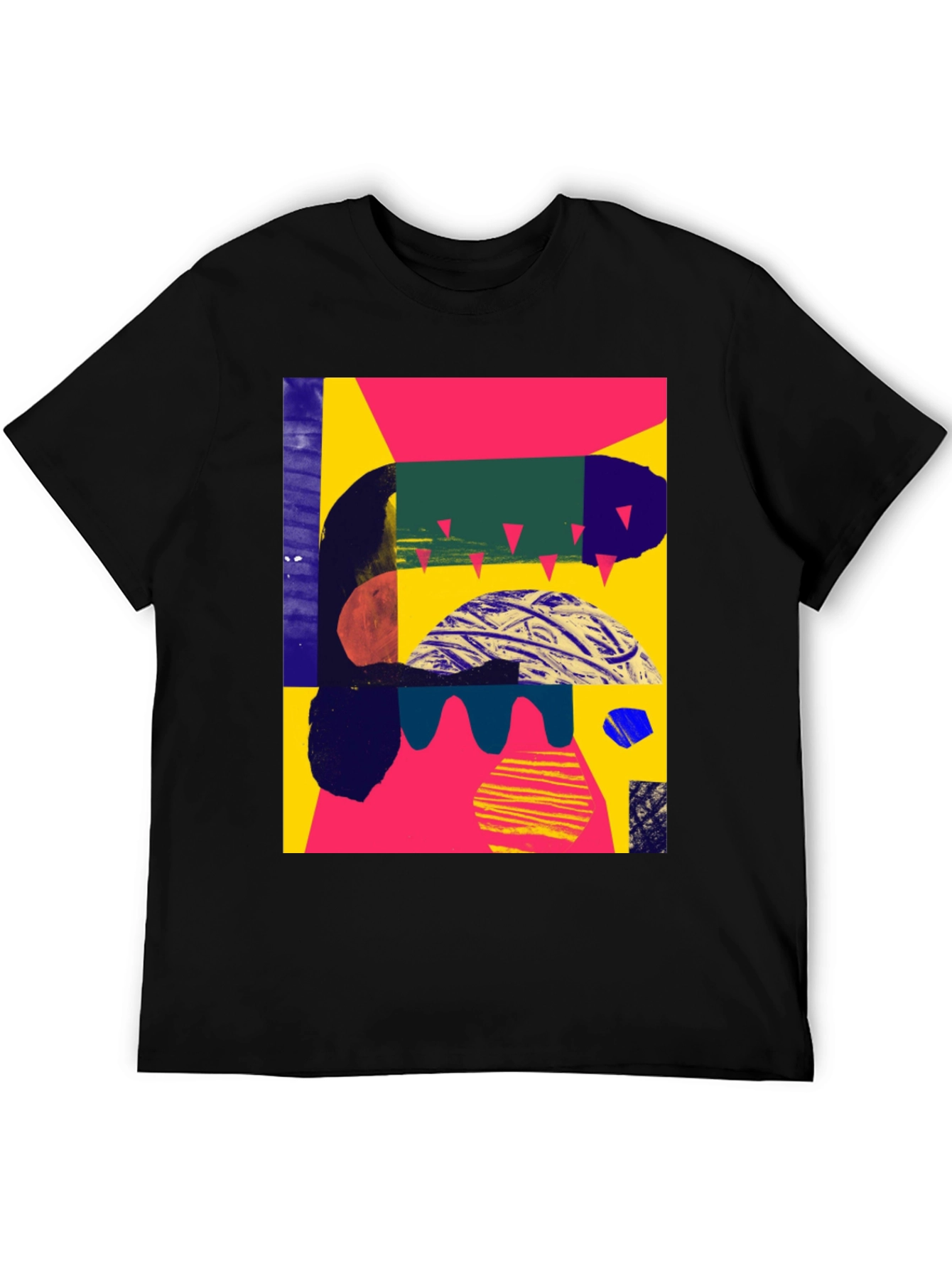 Camiseta Negra Abstracta Estampada