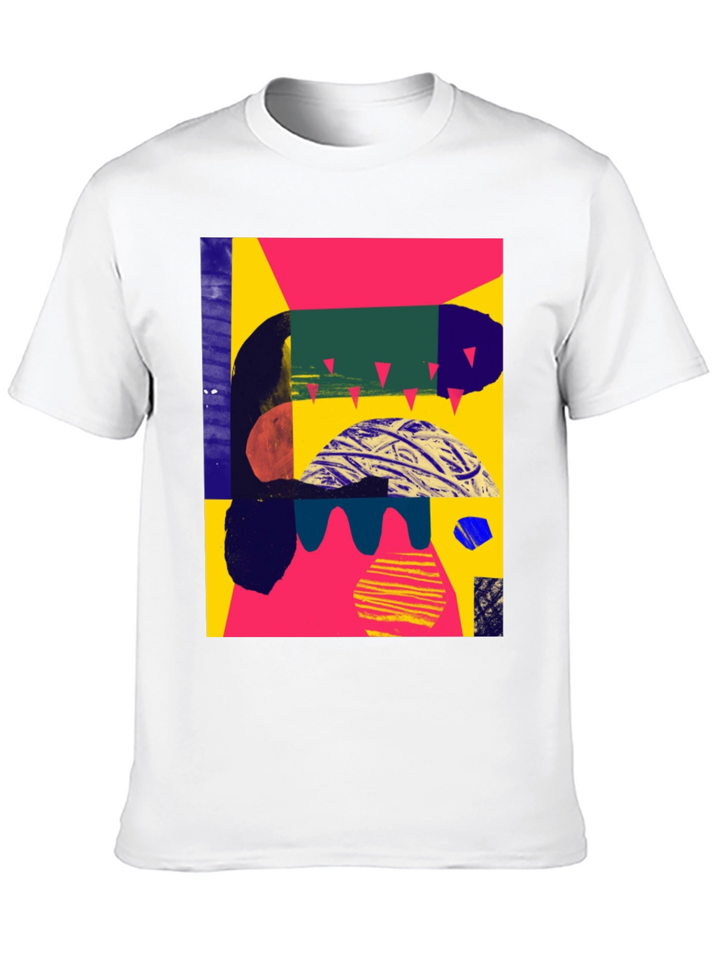 Camiseta Negra Abstracta Estampada