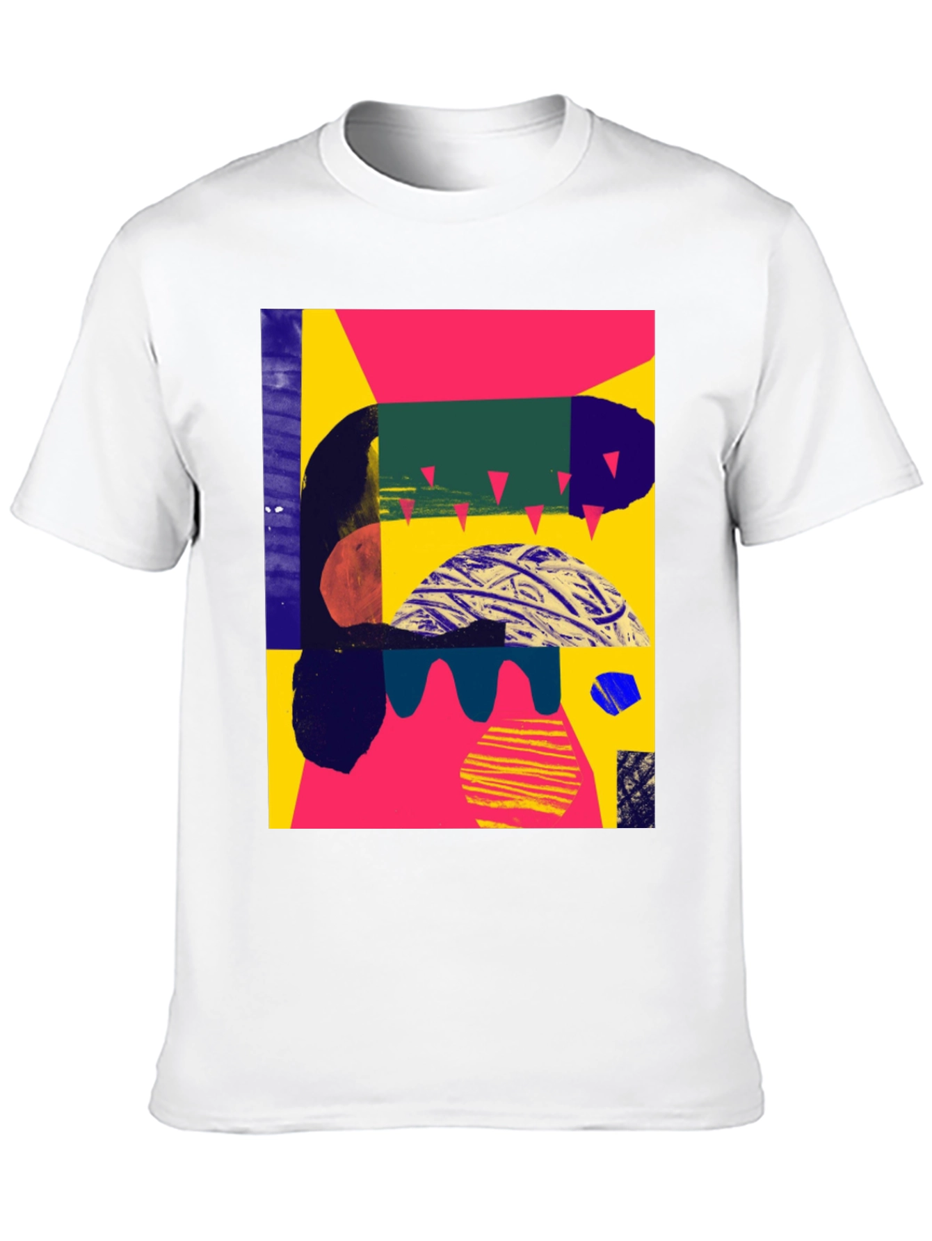 Camiseta Negra Abstracta Estampada