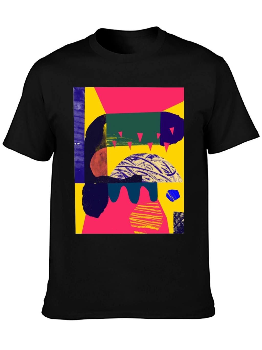 Camiseta Negra Abstracta Estampada