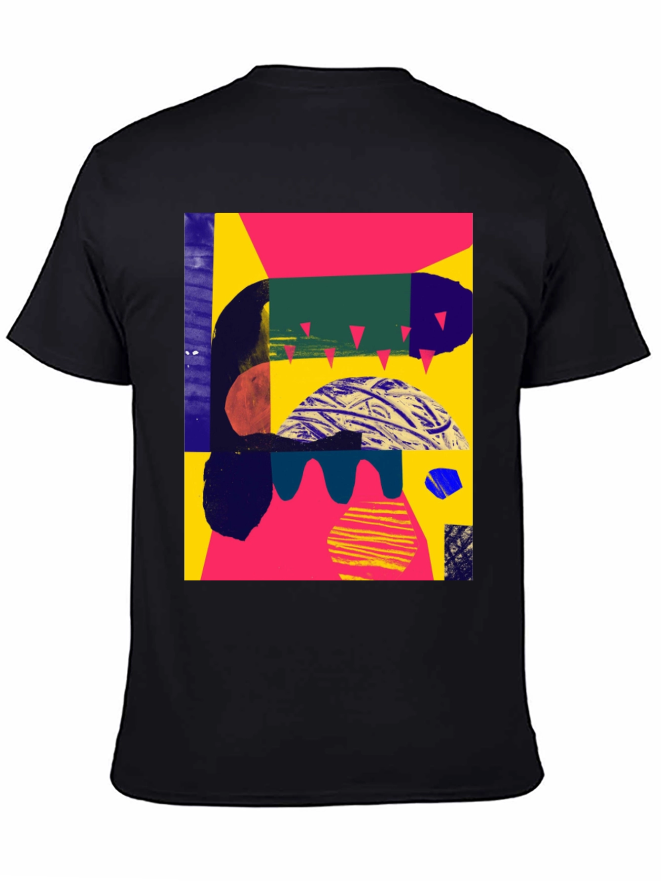 Camiseta Negra Abstracta Estampada