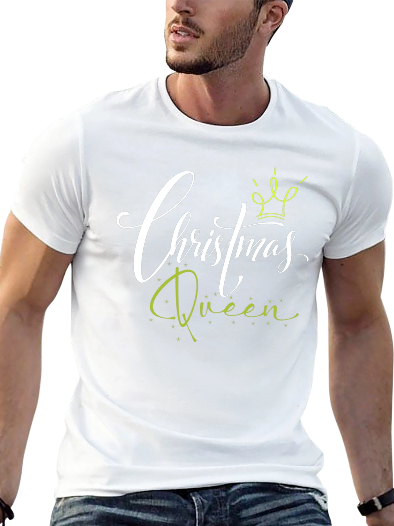 Camiseta Negra Christmas Queen para Celebraciones Navideñas