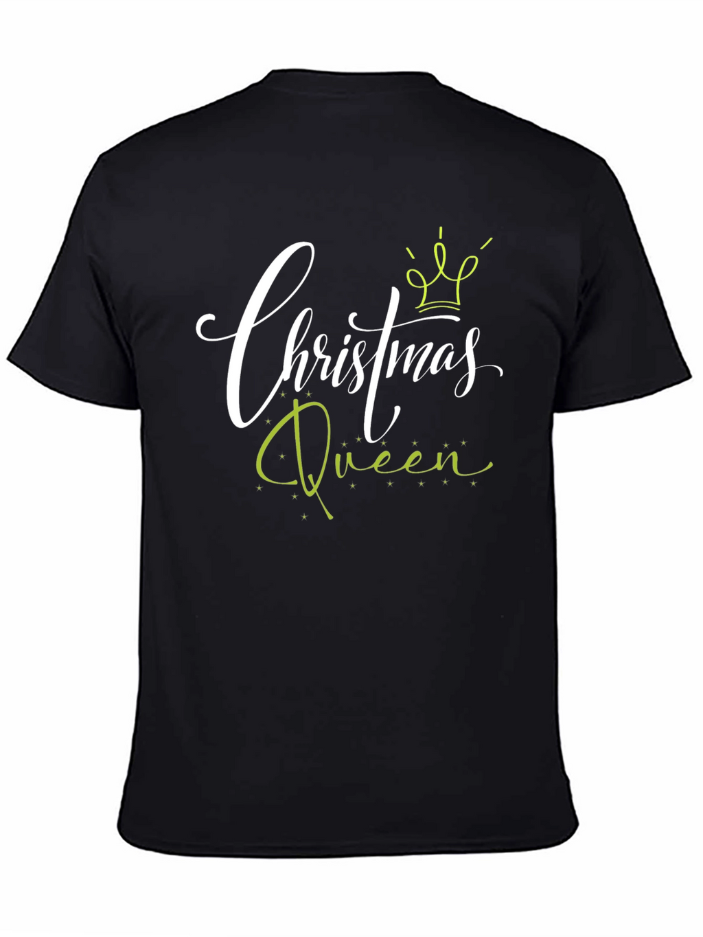 Camiseta Negra Christmas Queen para Celebraciones Navideñas