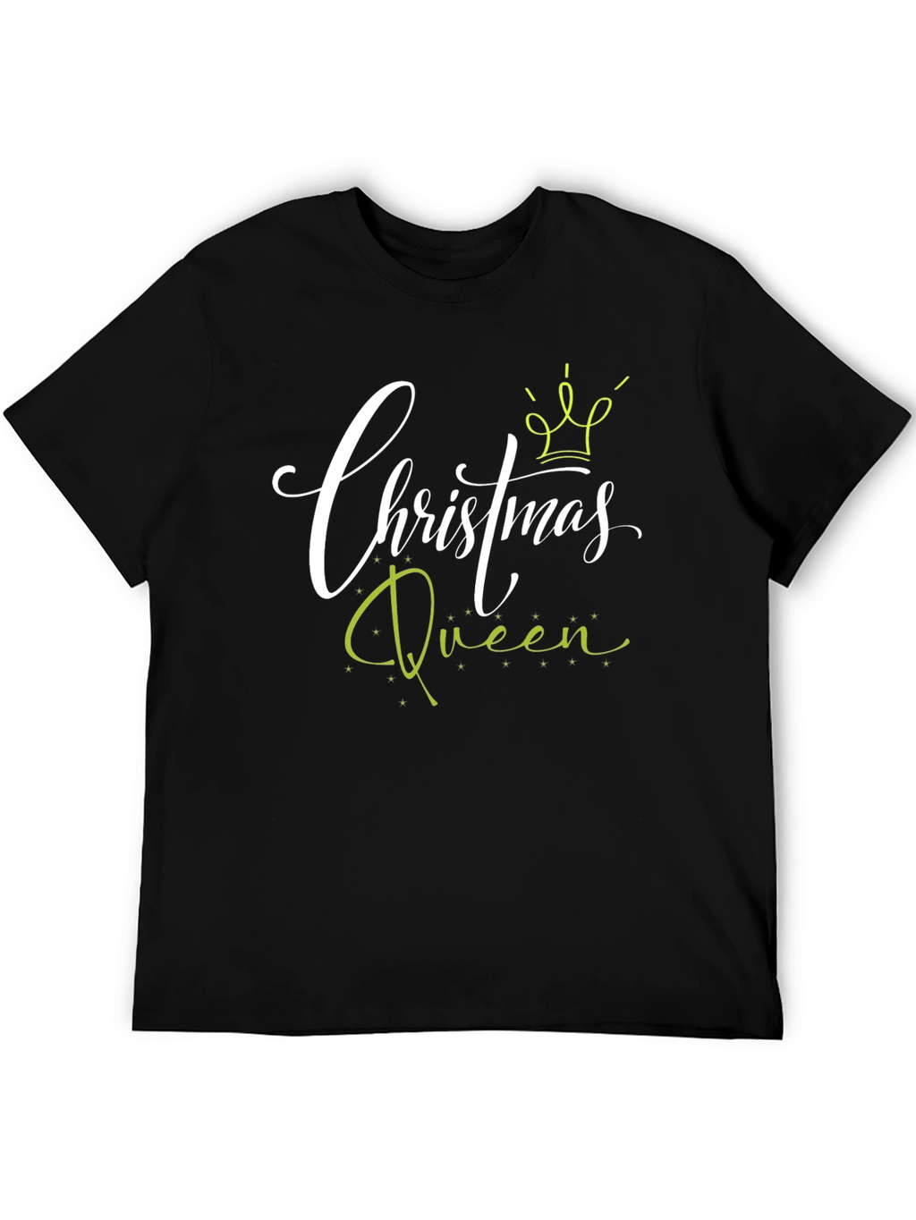 Camiseta Negra Christmas Queen para Celebraciones Navideñas
