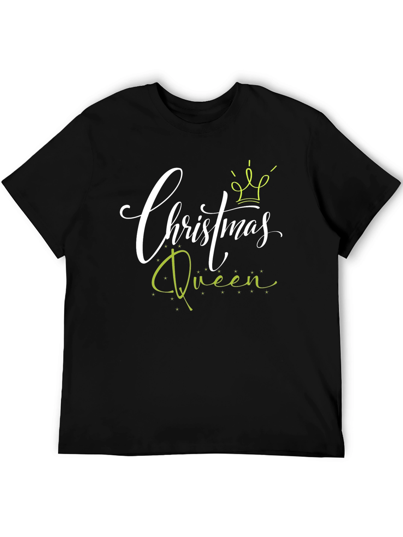 Camiseta Negra Christmas Queen para Celebraciones Navideñas