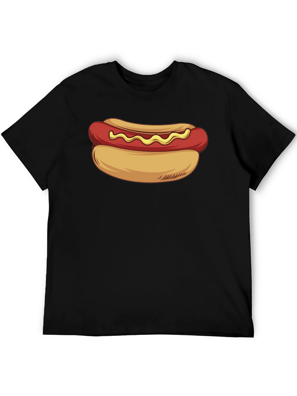 Camiseta Negra con Diseño de Hot Dog