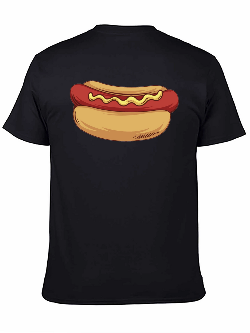 Camiseta Negra con Diseño de Hot Dog