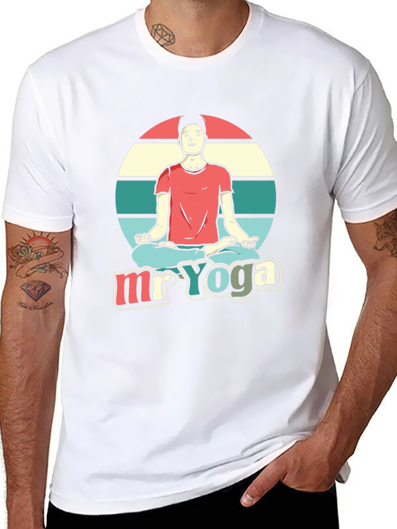 Camiseta Hombre Diseño Yoga - Estilo Relajado