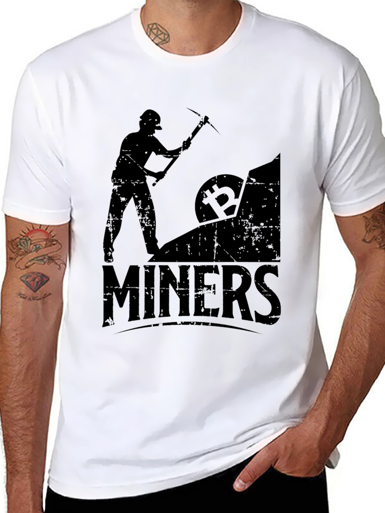 Camiseta Negra Bitcoin Miners Crypto Minería
