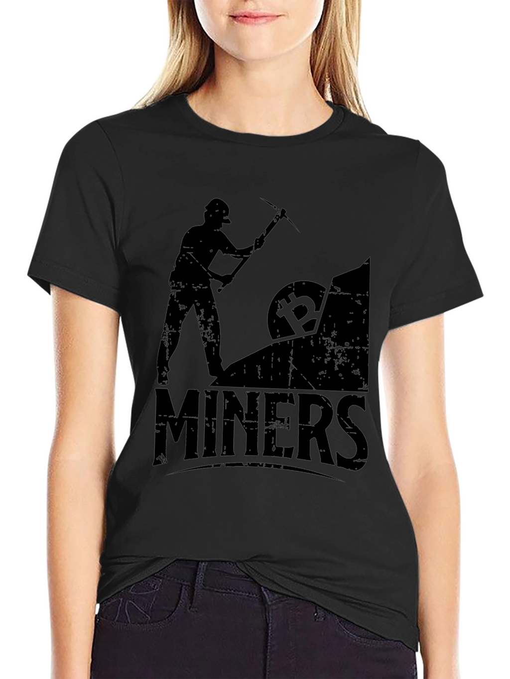 Camiseta Negra Bitcoin Miners Crypto Minería