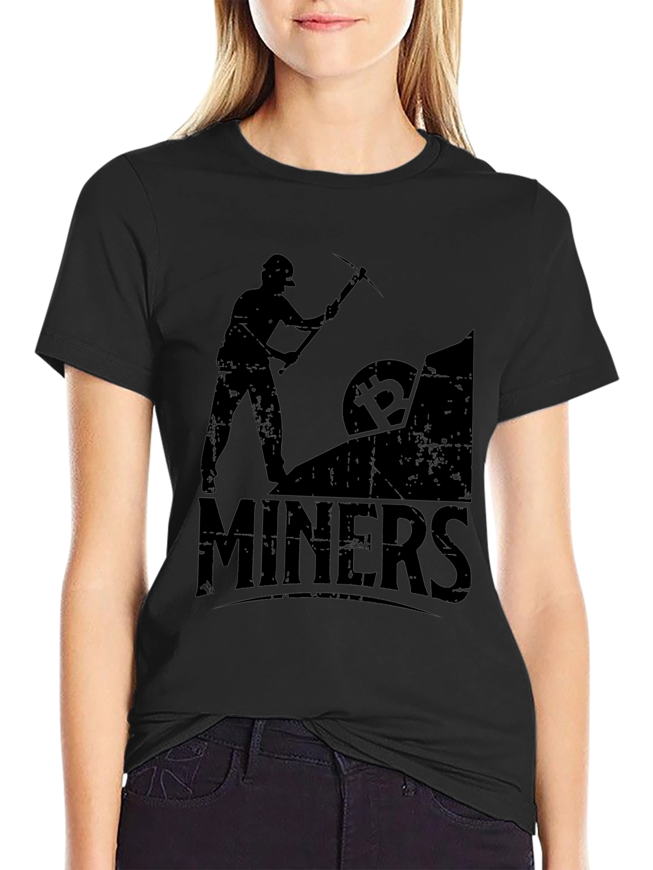 Camiseta Negra Bitcoin Miners Crypto Minería