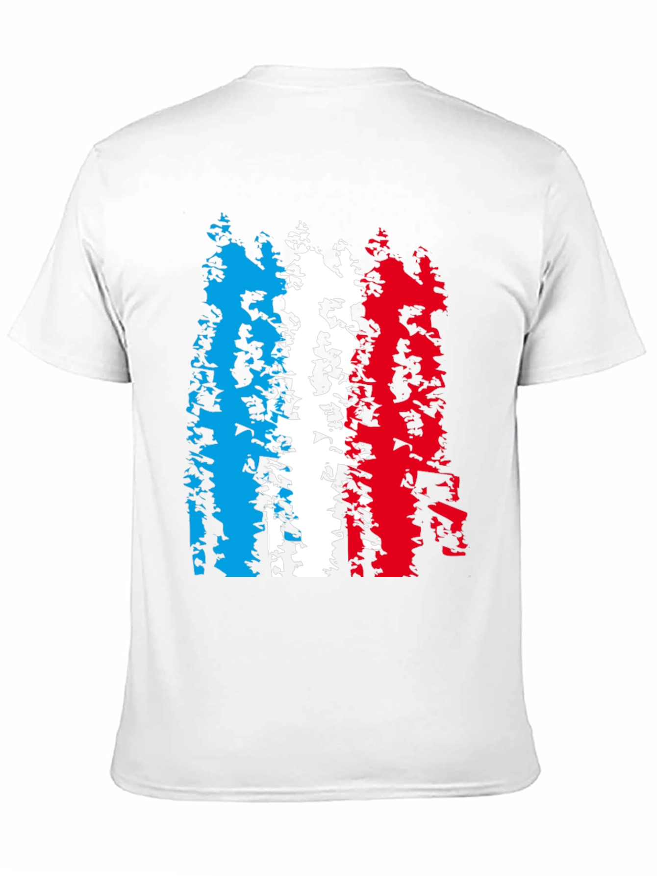 Camiseta Negra con Diseño Abstracto de la Bandera Francesa