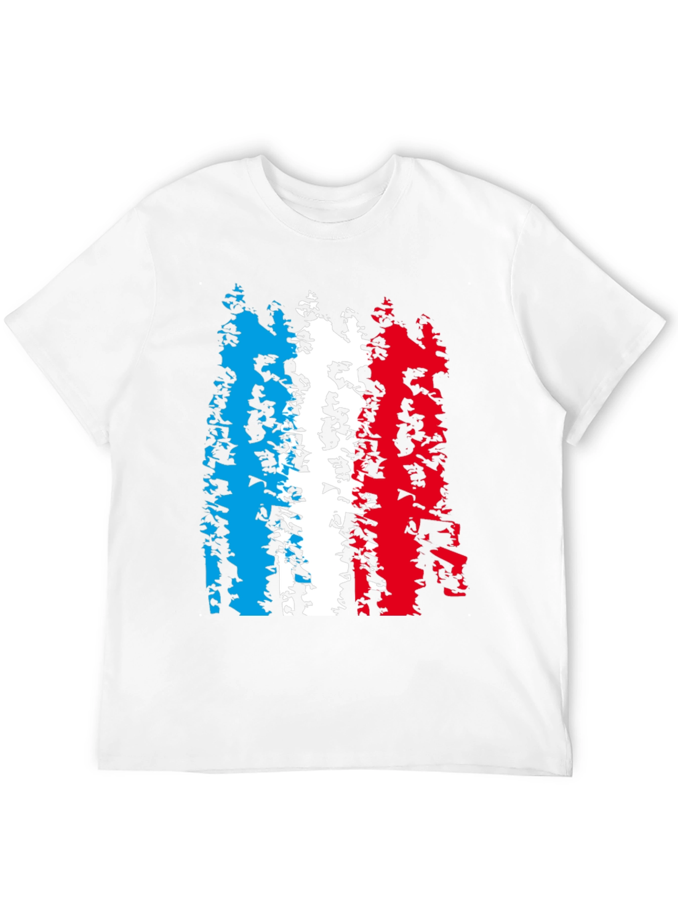 Camiseta Negra con Diseño Abstracto de la Bandera Francesa