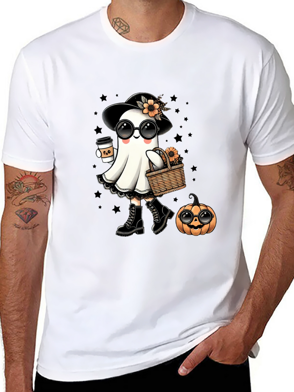 Camiseta Halloween Fantasma Chic