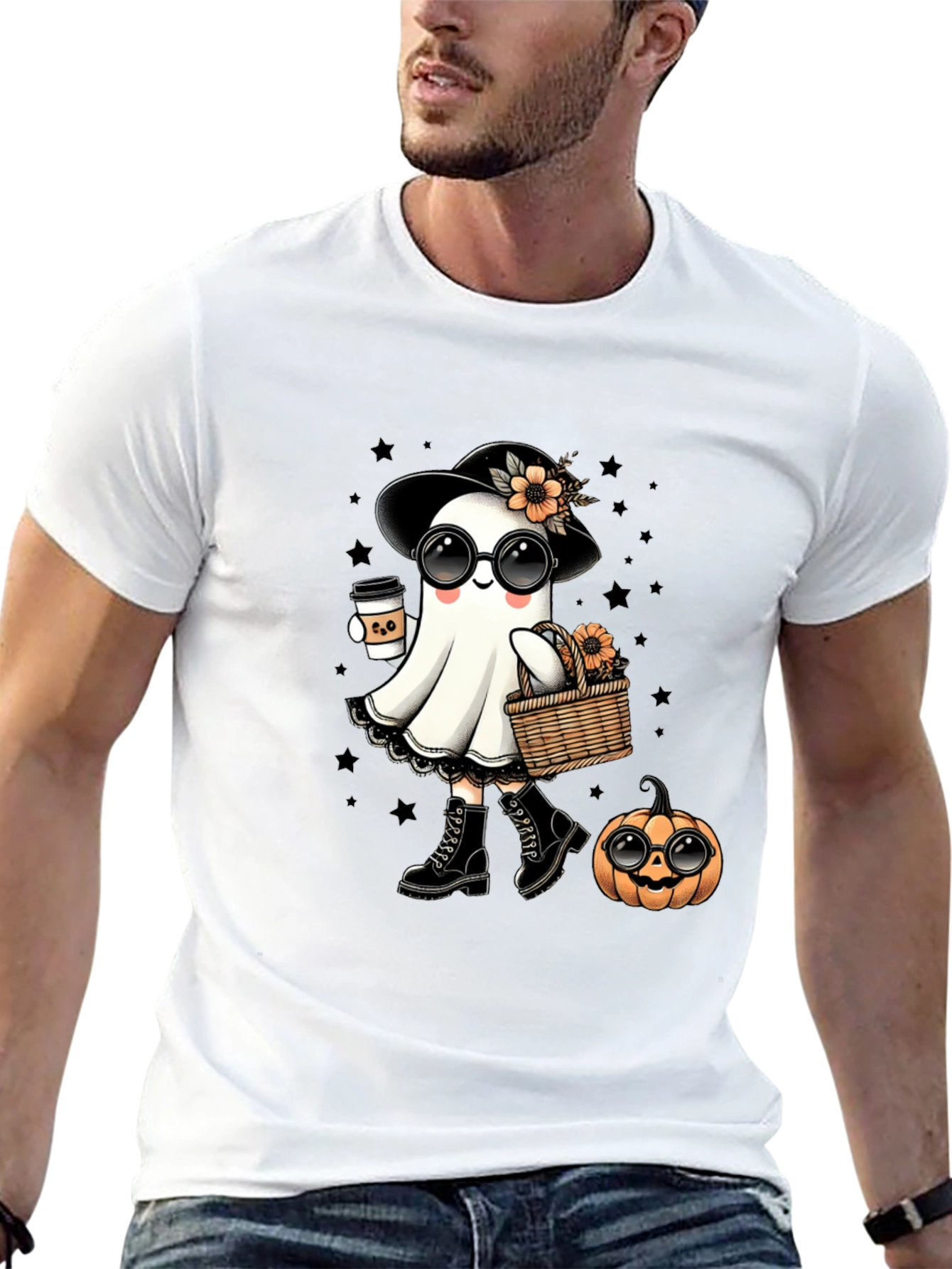 Camiseta Halloween Fantasma Chic