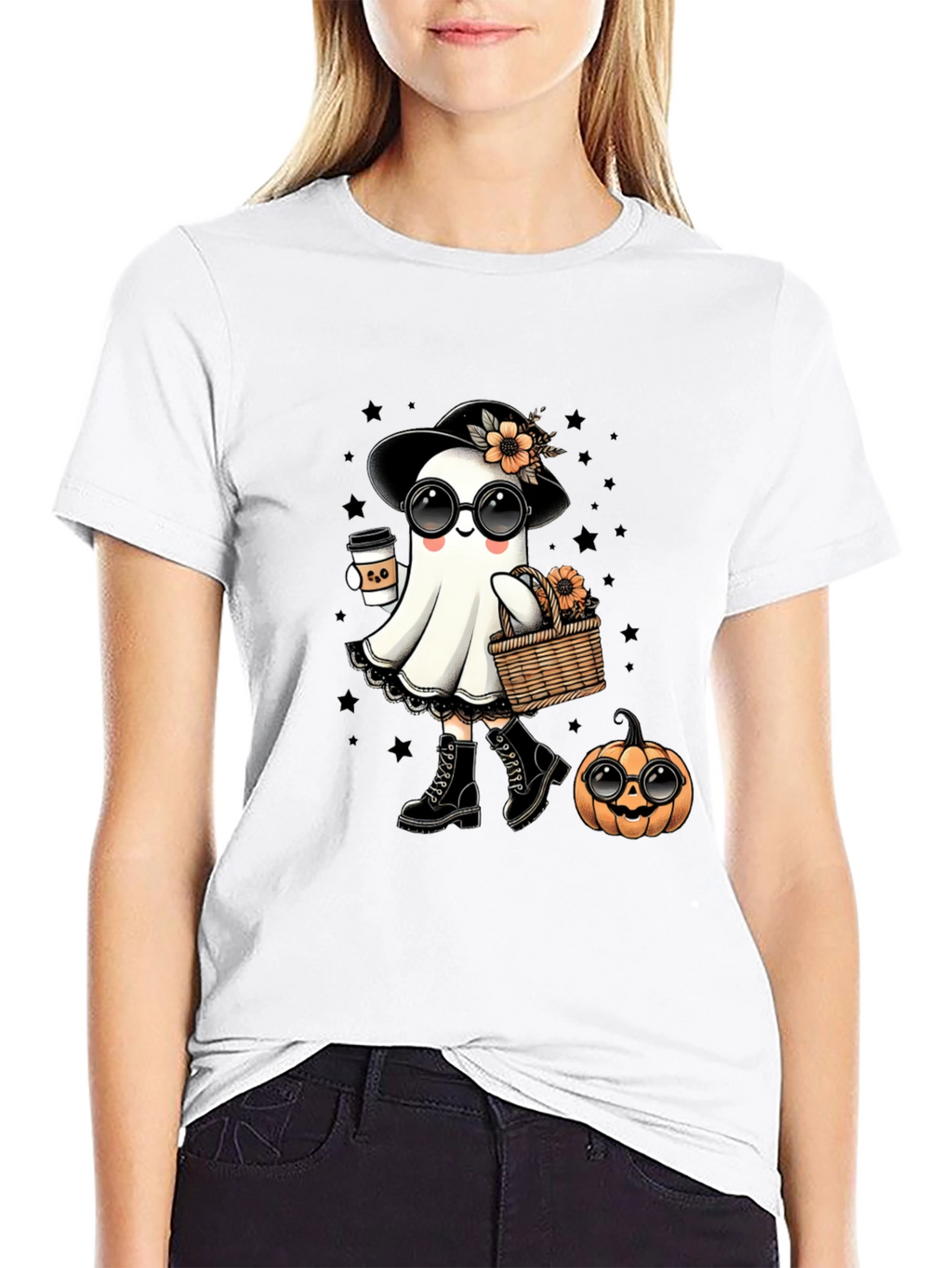 Camiseta Halloween Fantasma Chic