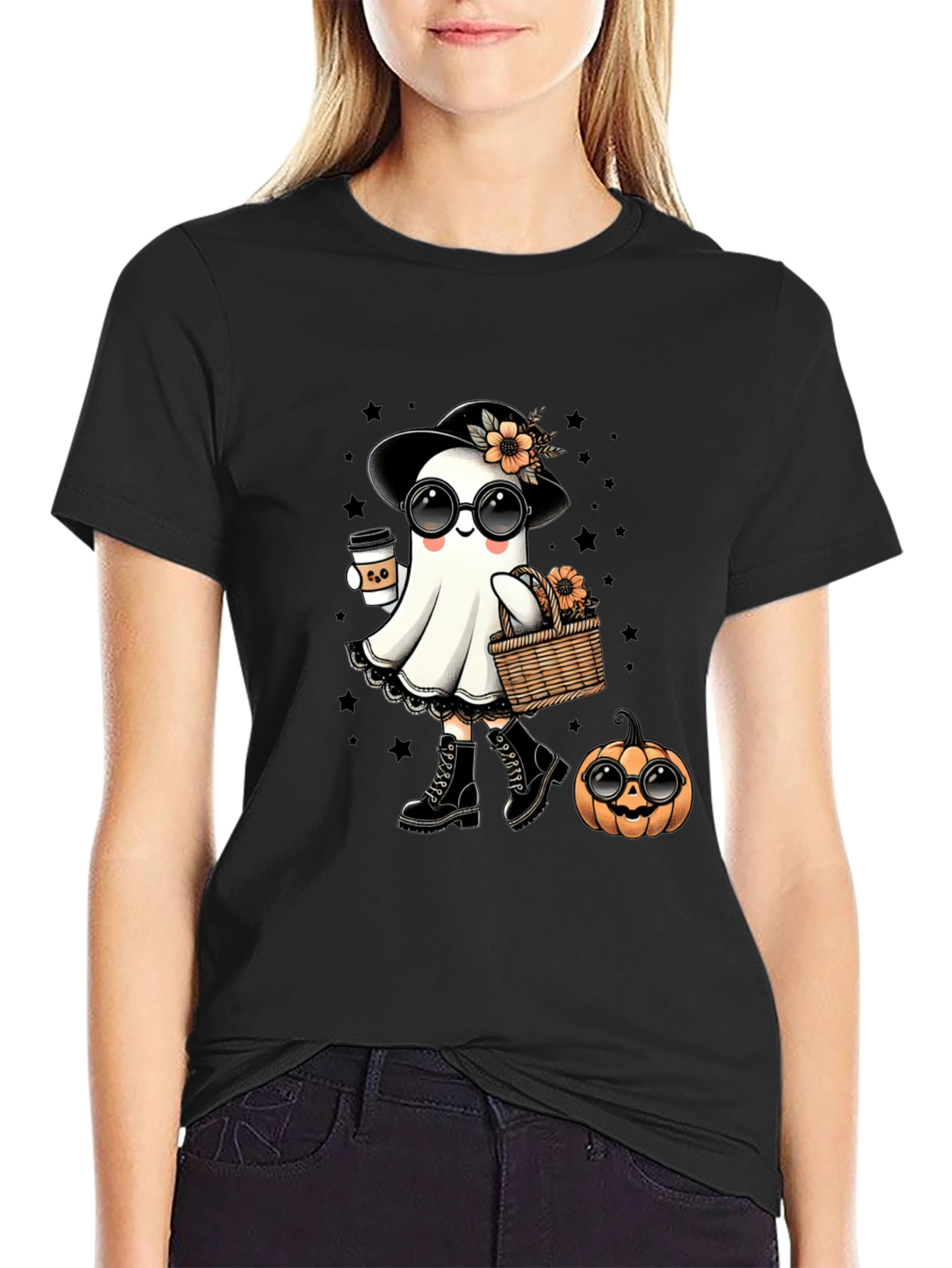 Camiseta Halloween Fantasma Chic