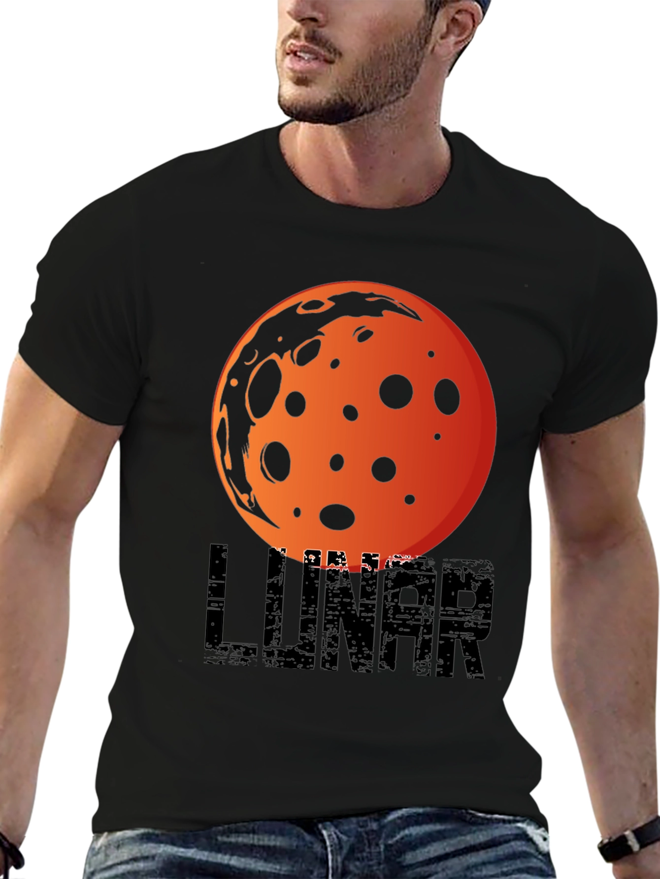 Camiseta Lunar Negra para Hombre
