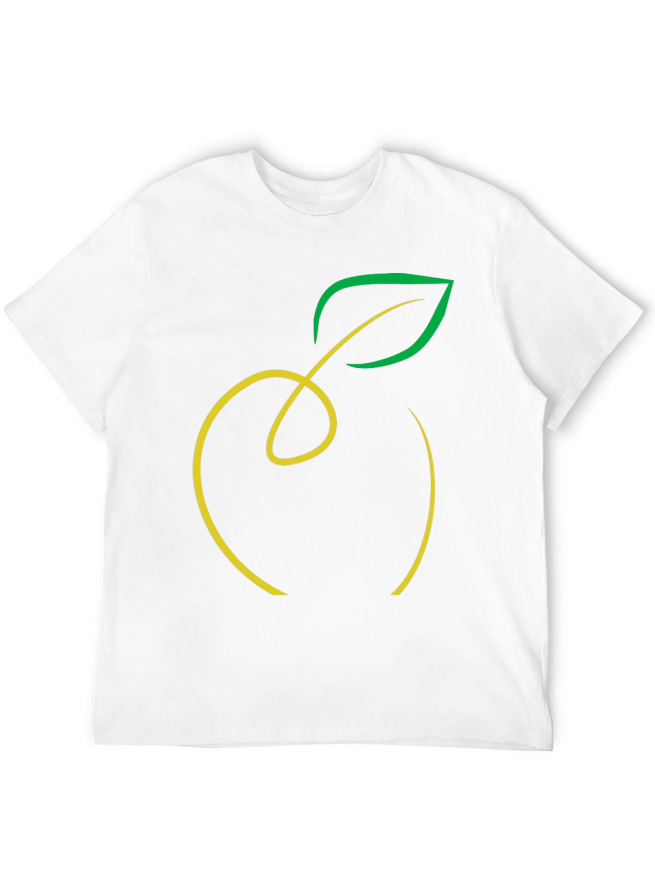 Camiseta Negra con Diseño de Manzana Minimalista