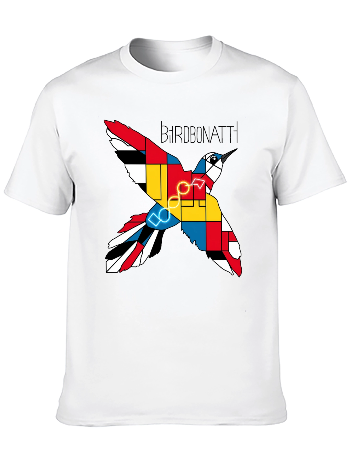 Camiseta Negra Bird Bonatti Diseño Abstracto