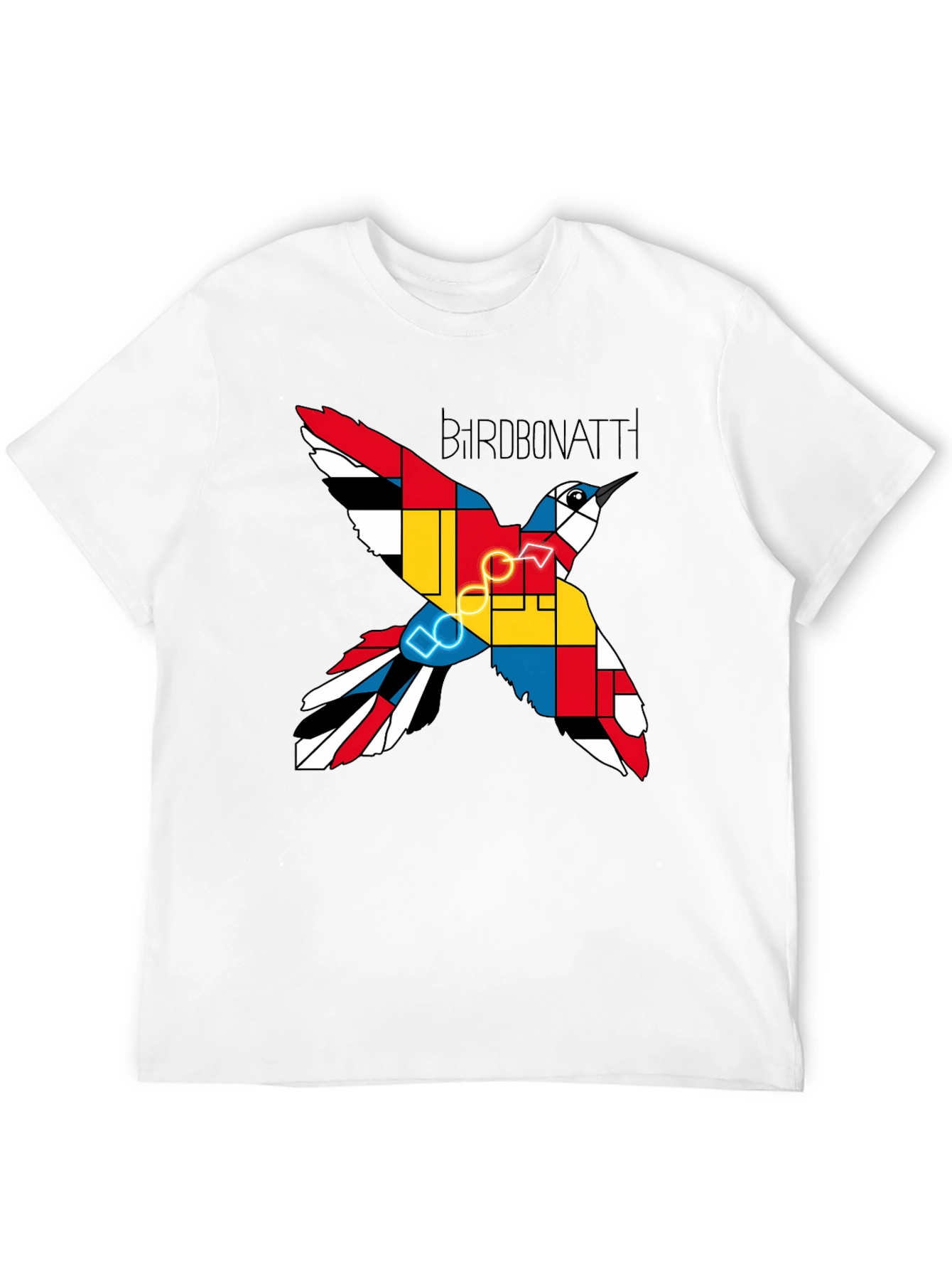 Camiseta Negra Bird Bonatti Diseño Abstracto