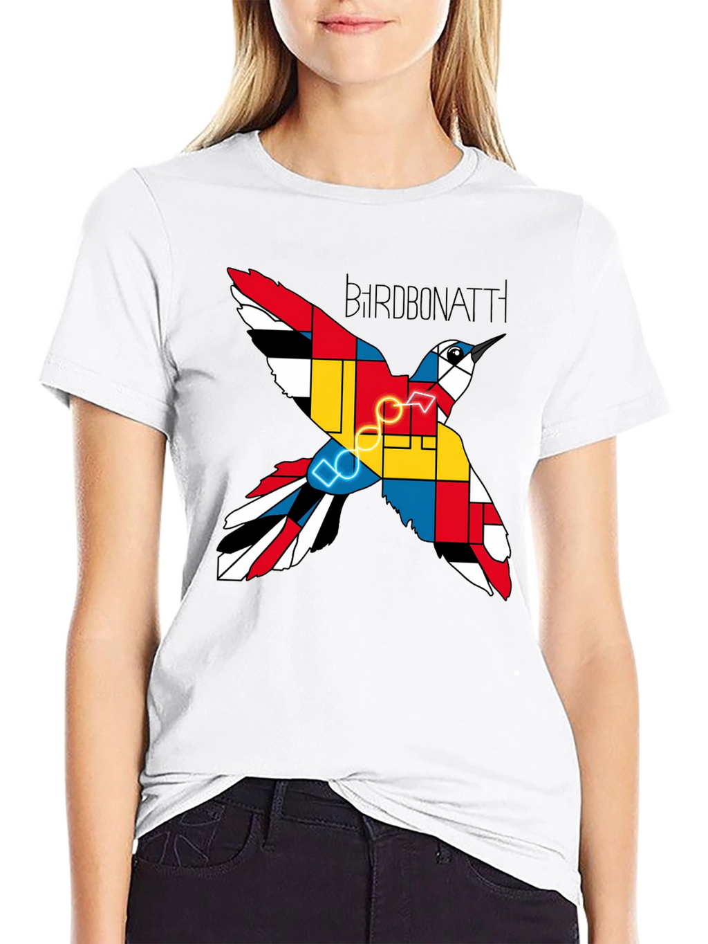 Camiseta Negra Bird Bonatti Diseño Abstracto