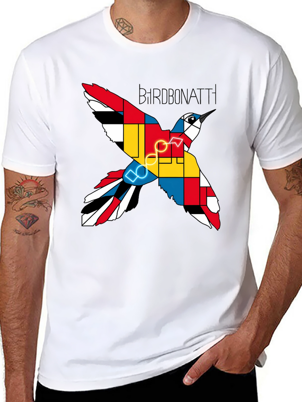 Camiseta Negra Bird Bonatti Diseño Abstracto
