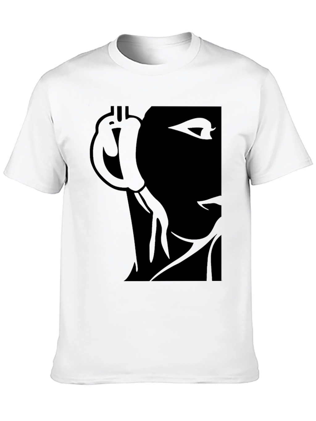 Camiseta Negra con Diseño Abstracto para Hombre