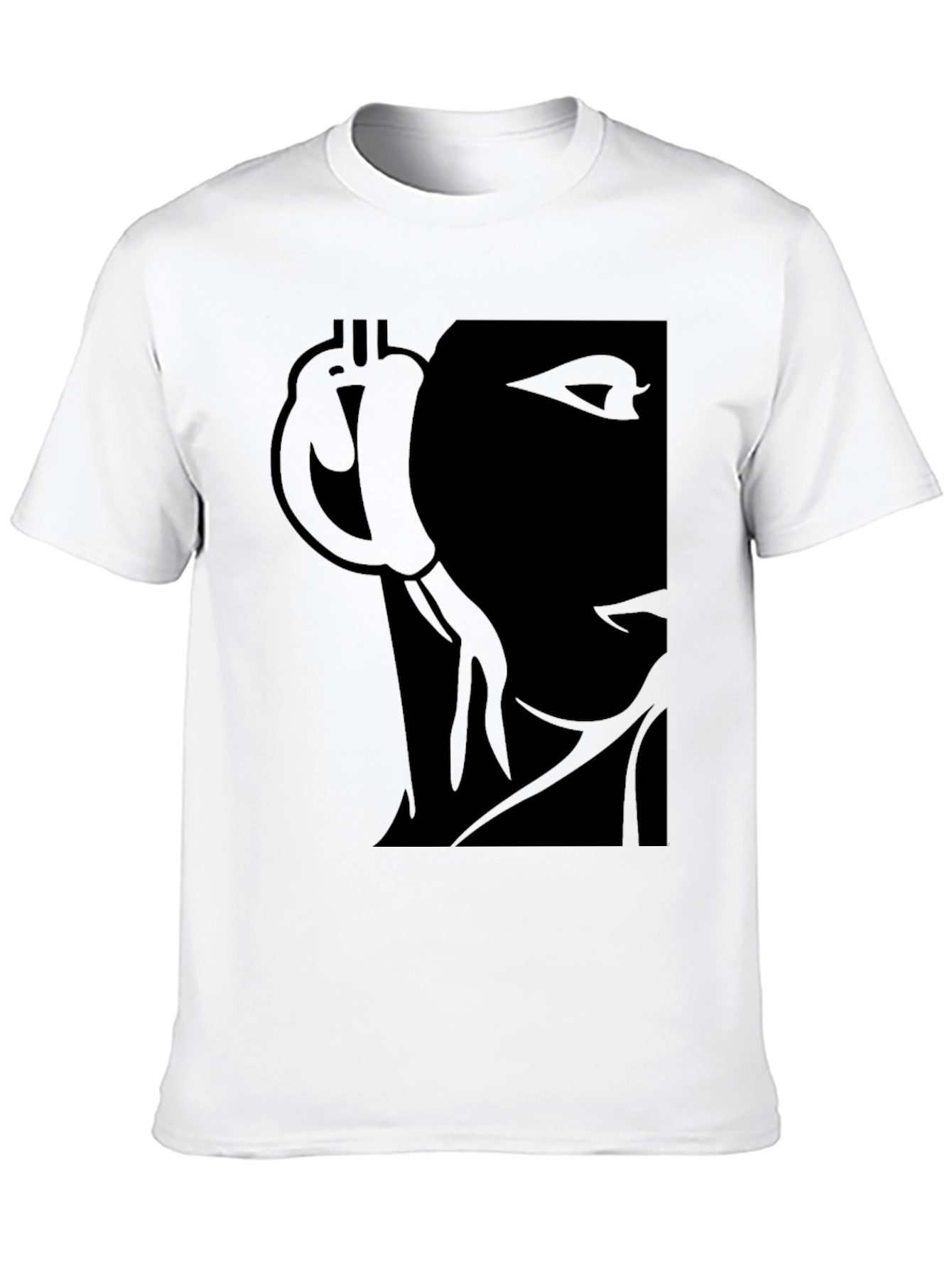 Camiseta Negra con Diseño Abstracto para Hombre