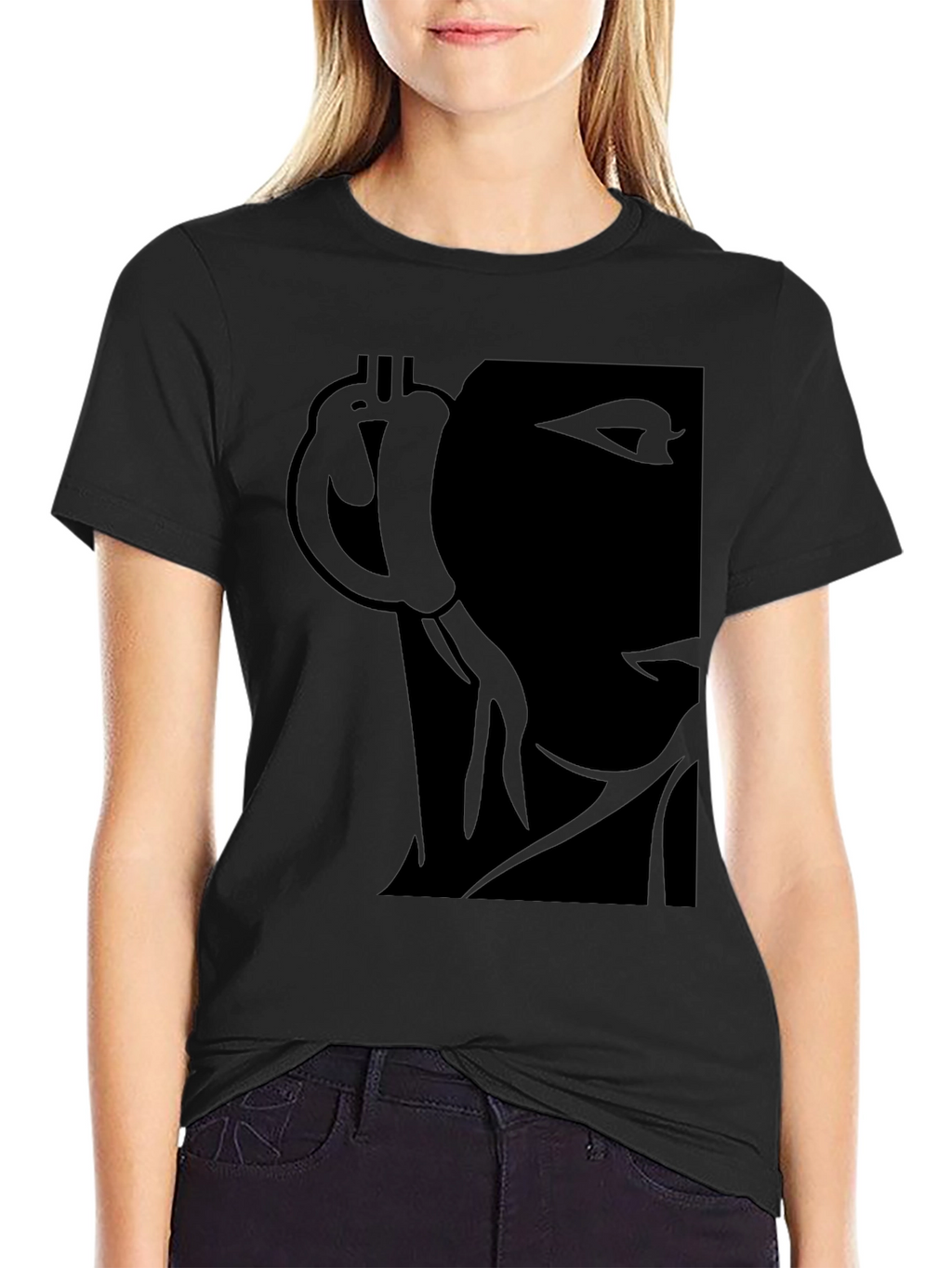 Camiseta Negra con Diseño Abstracto para Hombre
