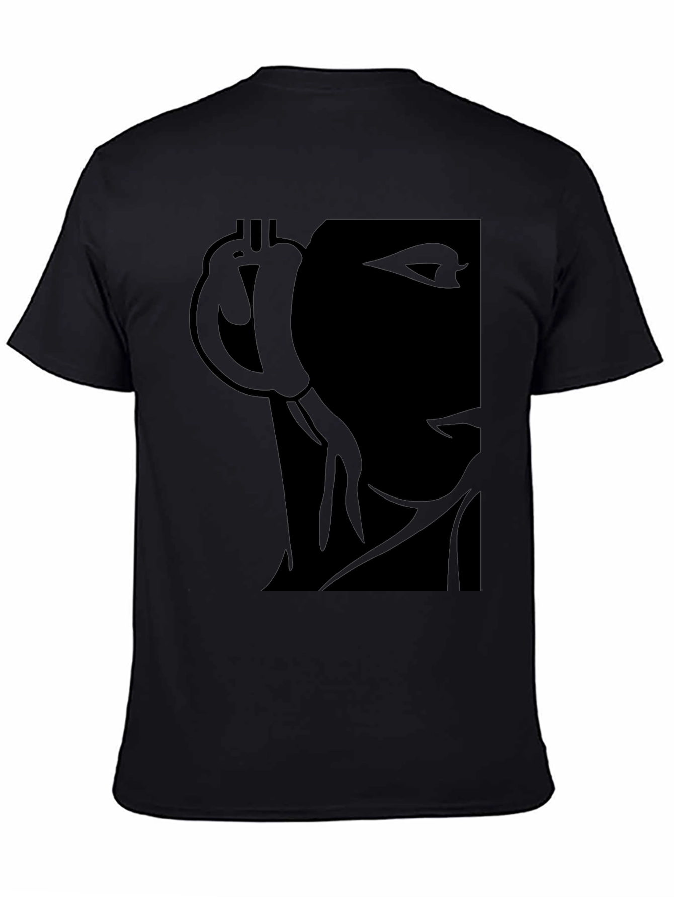 Camiseta Negra con Diseño Abstracto para Hombre