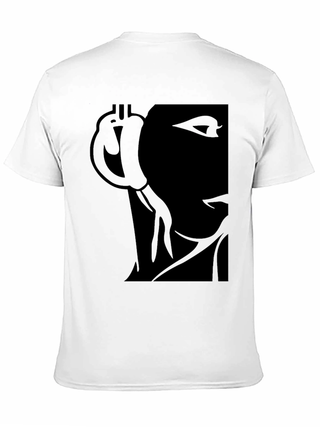 Camiseta Negra con Diseño Abstracto para Hombre