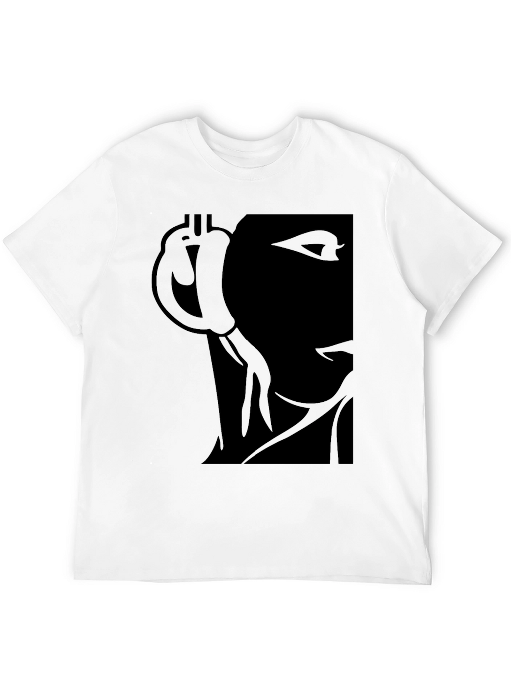 Camiseta Negra con Diseño Abstracto para Hombre