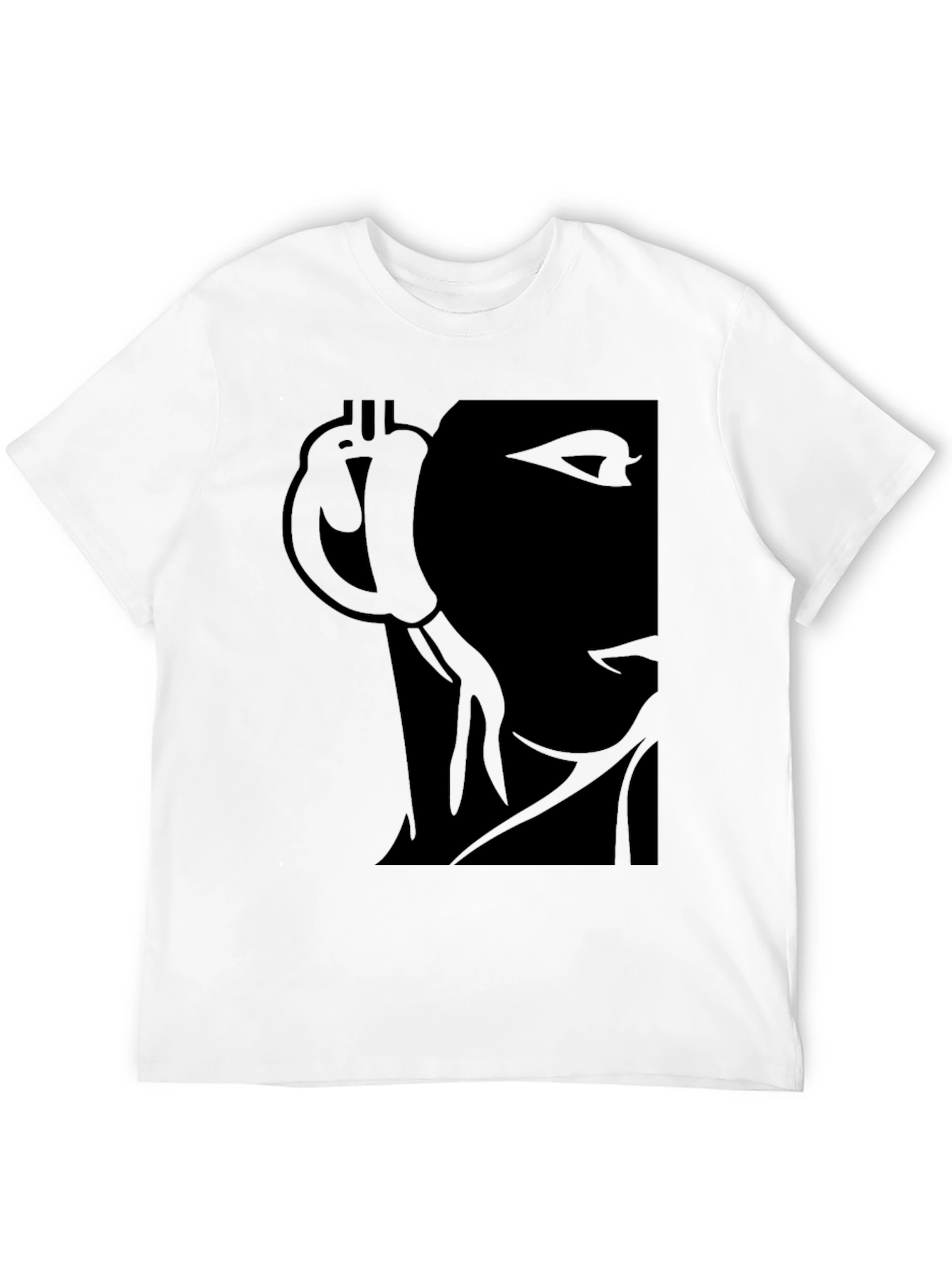 Camiseta Negra con Diseño Abstracto para Hombre