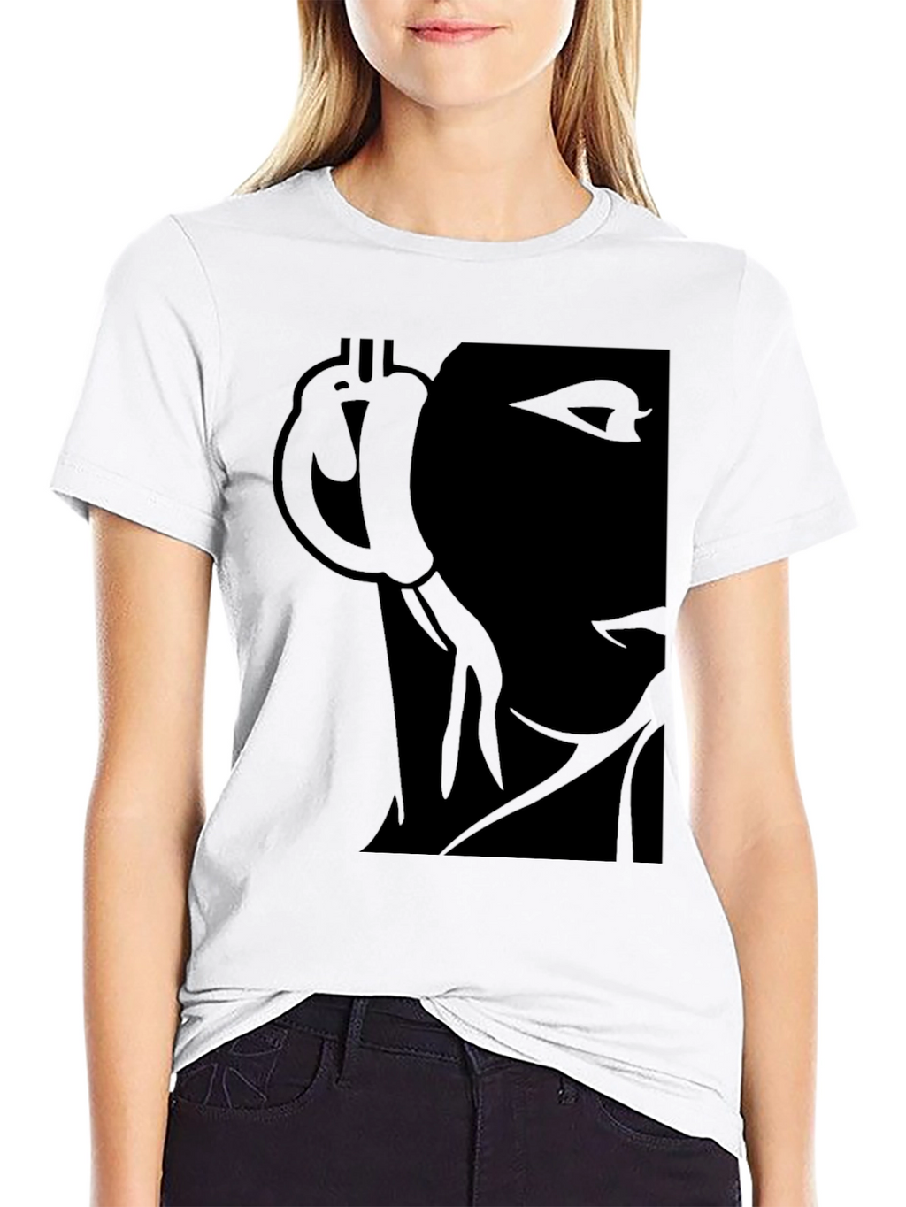 Camiseta Negra con Diseño Abstracto para Hombre