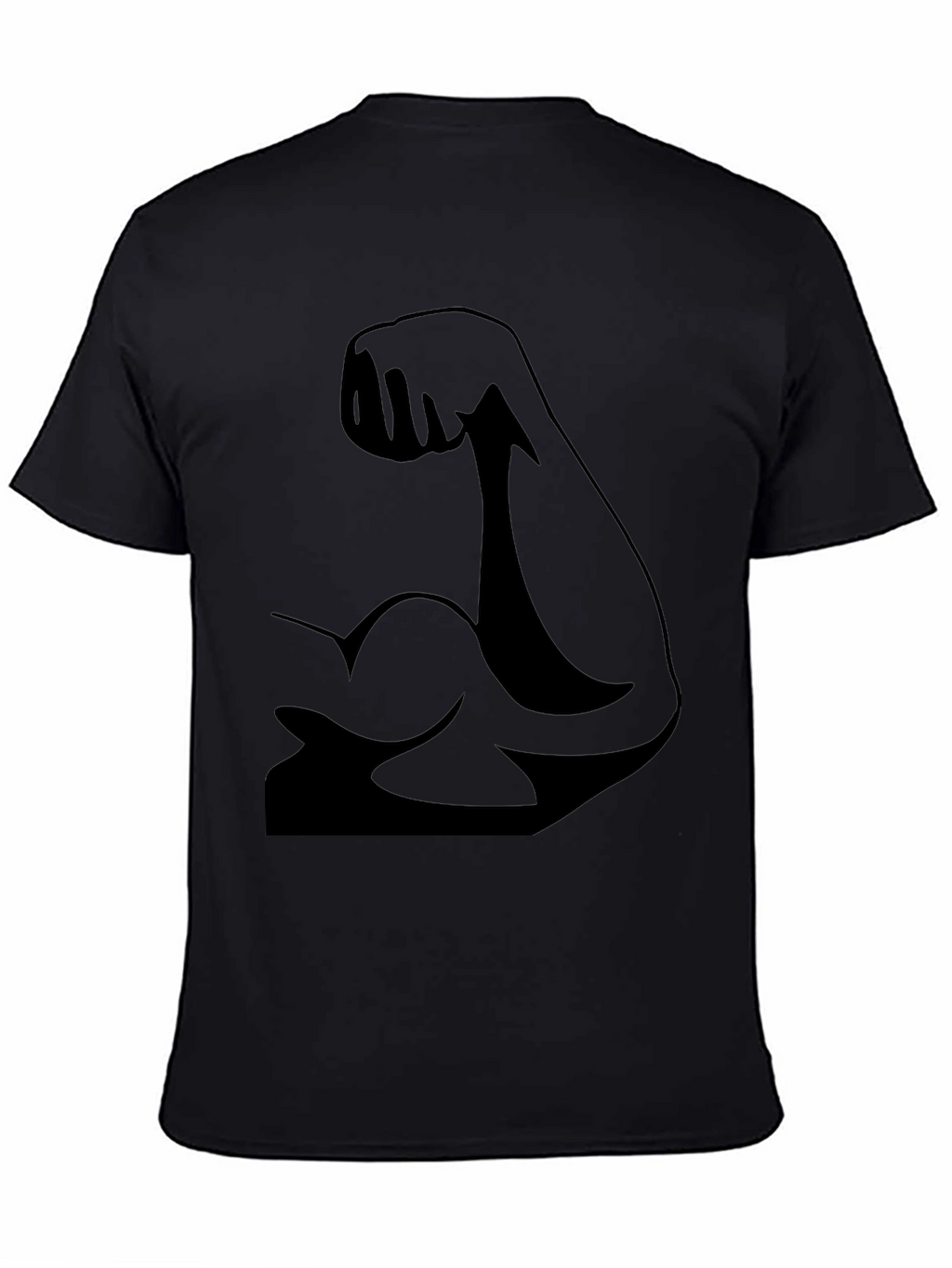 Camiseta Negra con Diseño de Bíceps Musculoso