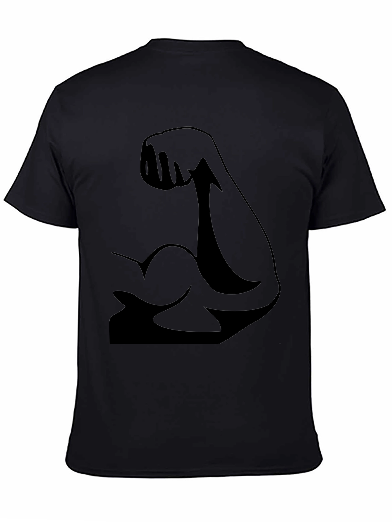Camiseta Negra con Diseño de Bíceps Musculoso