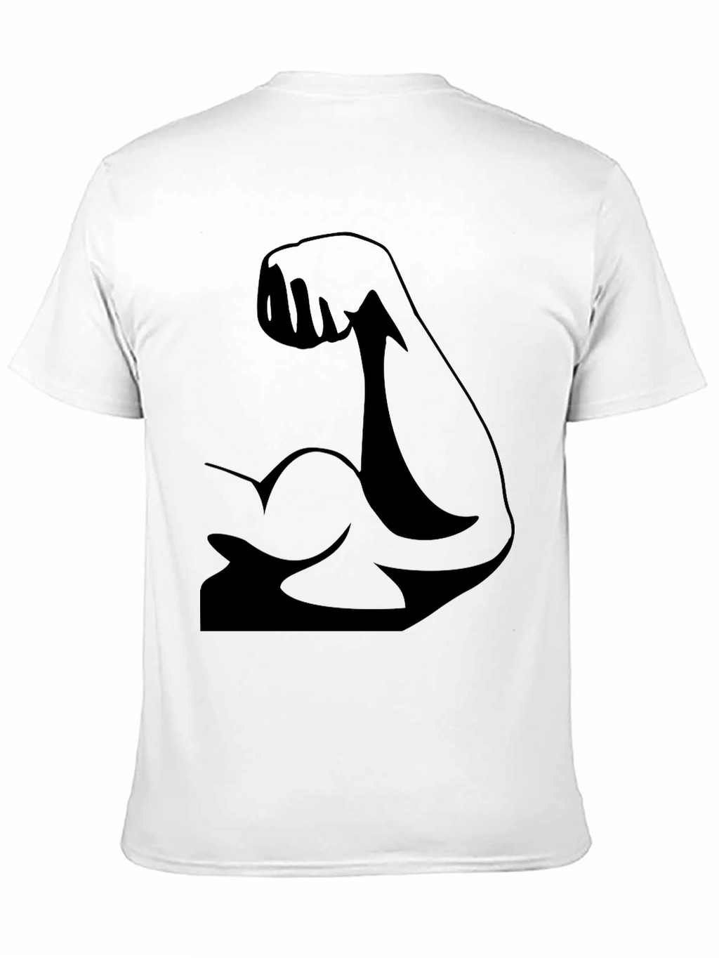 Camiseta Negra con Diseño de Bíceps Musculoso