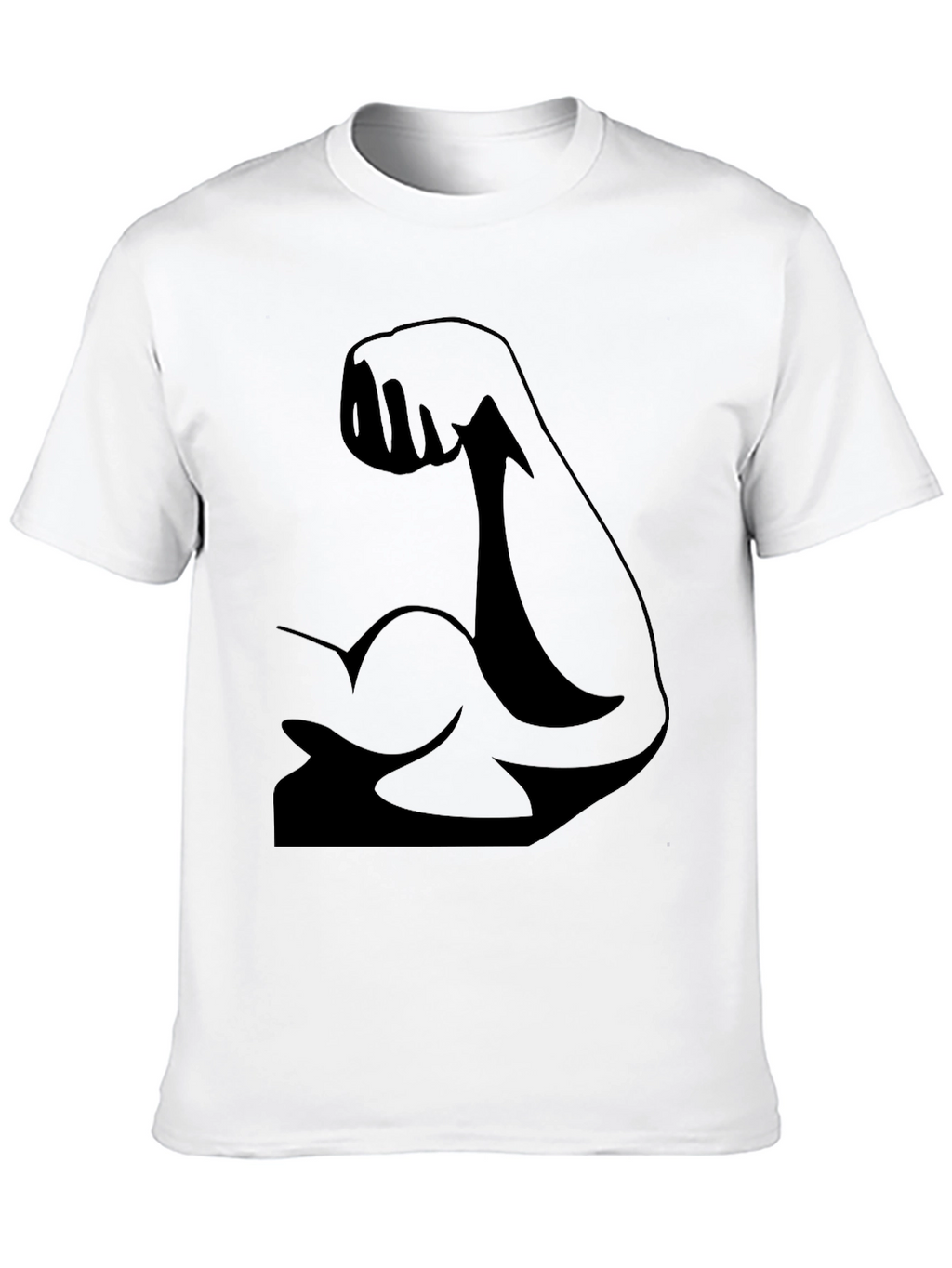 Camiseta Negra con Diseño de Bíceps Musculoso