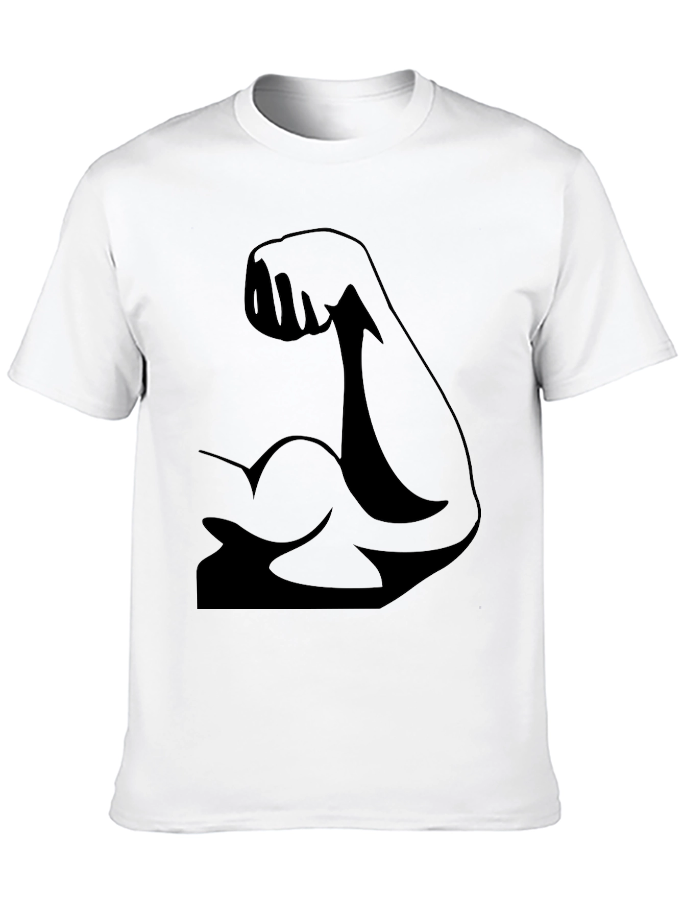 Camiseta Negra con Diseño de Bíceps Musculoso