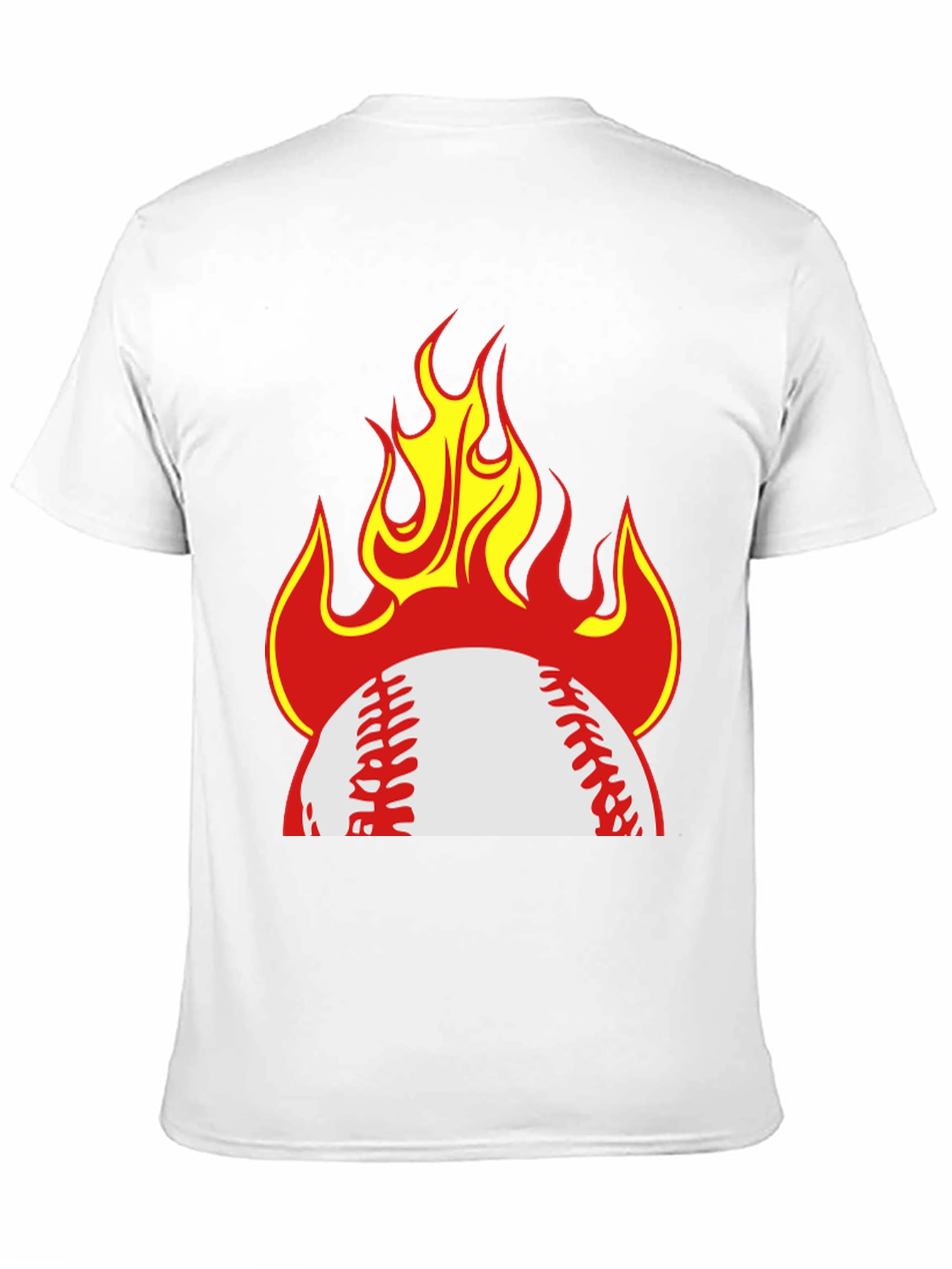 Camiseta Negra con Diseño de Béisbol en Llamas