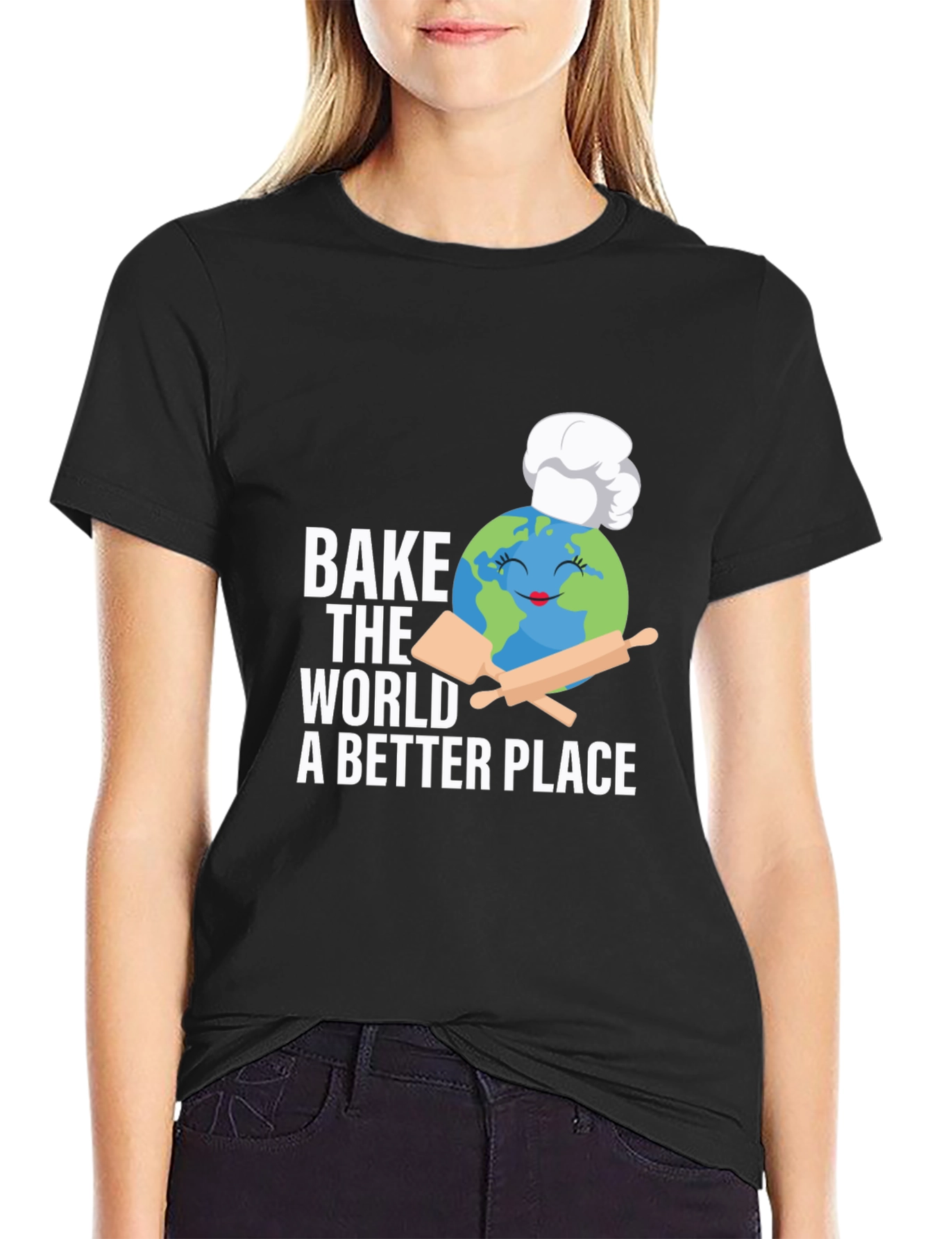 Camiseta Negra Bake the World a Better Place