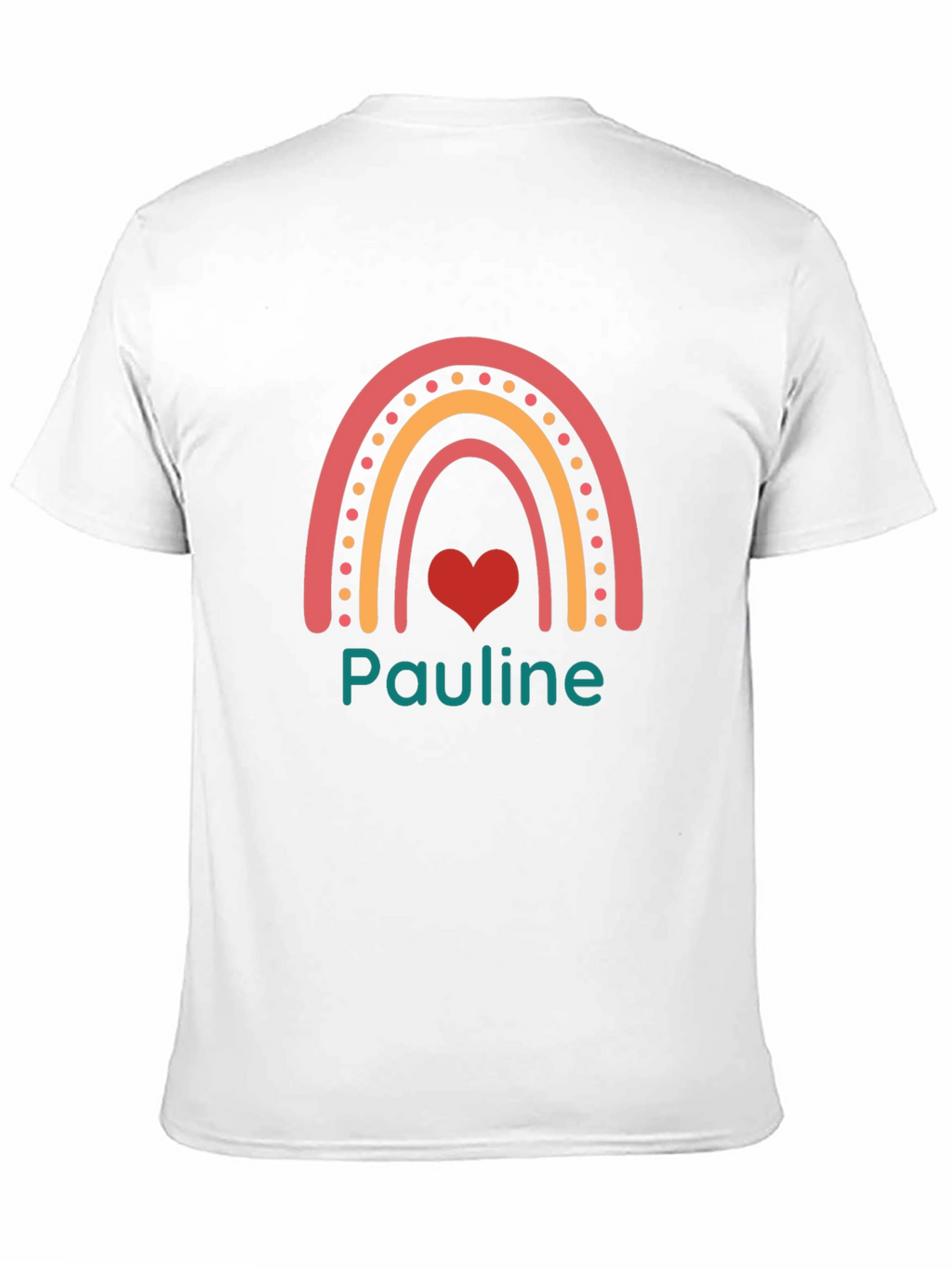 Camiseta Negra con Arcoíris y Nombre Pauline