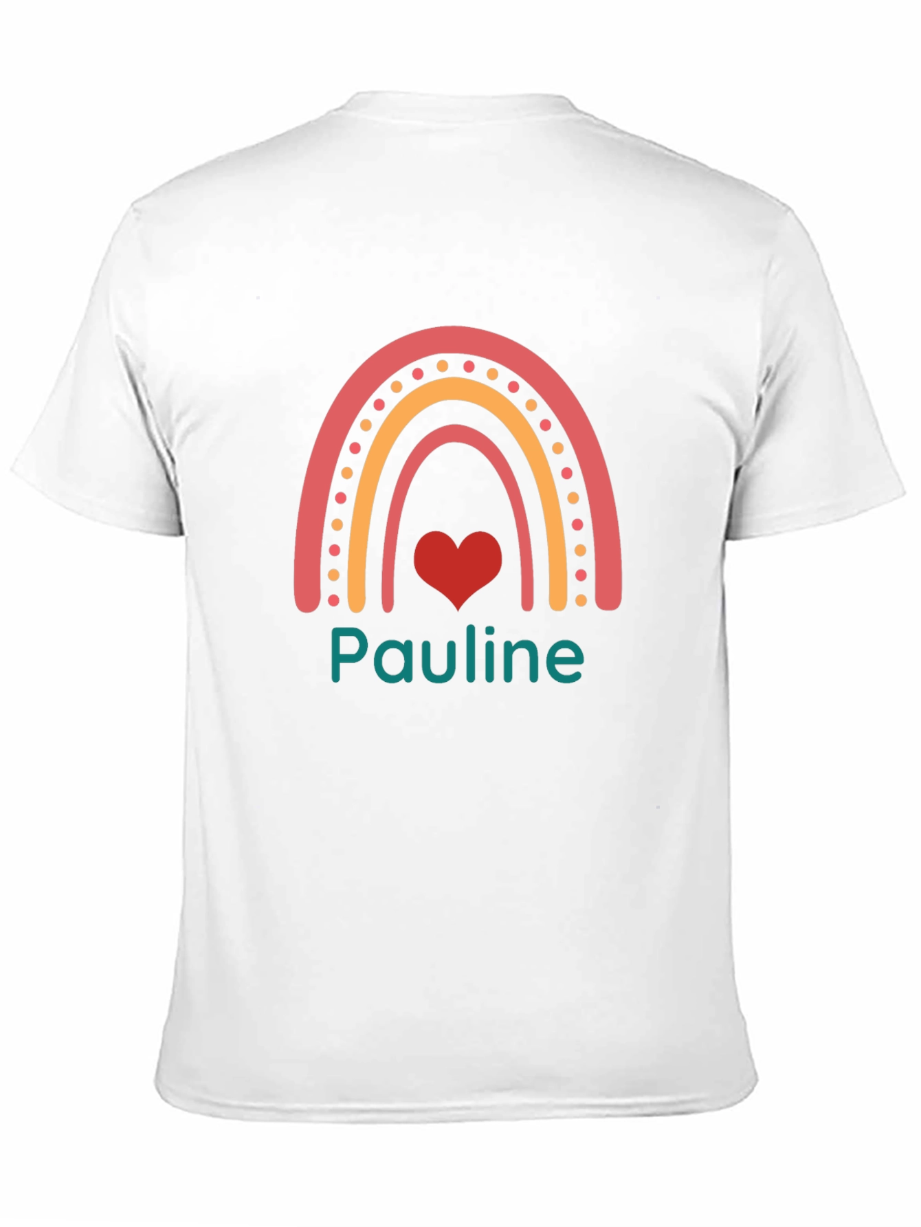 Camiseta Negra con Arcoíris y Nombre Pauline