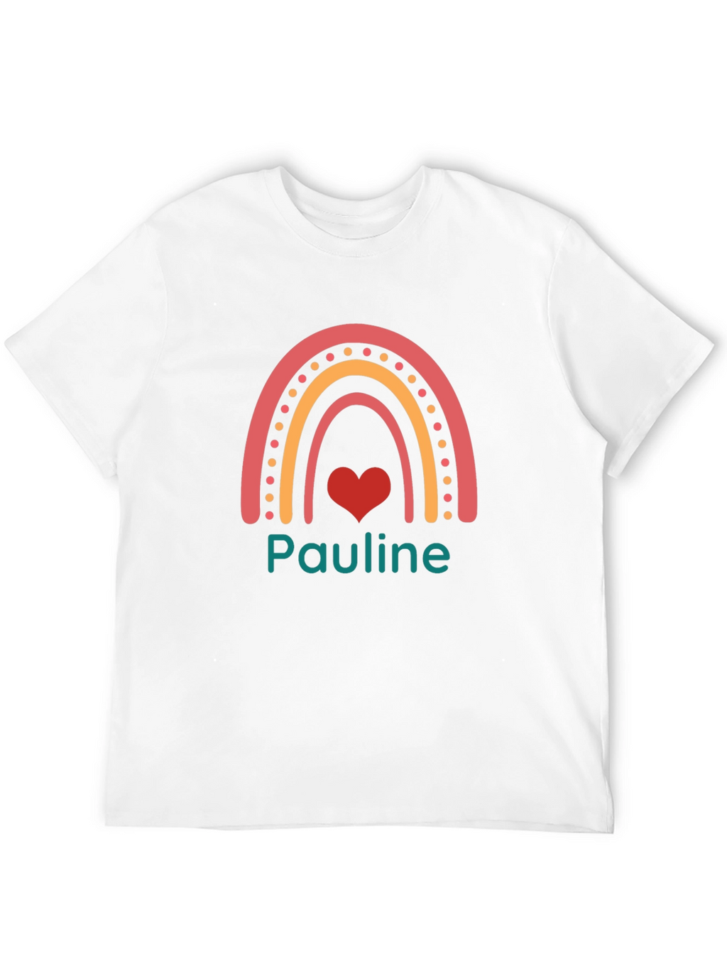 Camiseta Negra con Arcoíris y Nombre Pauline