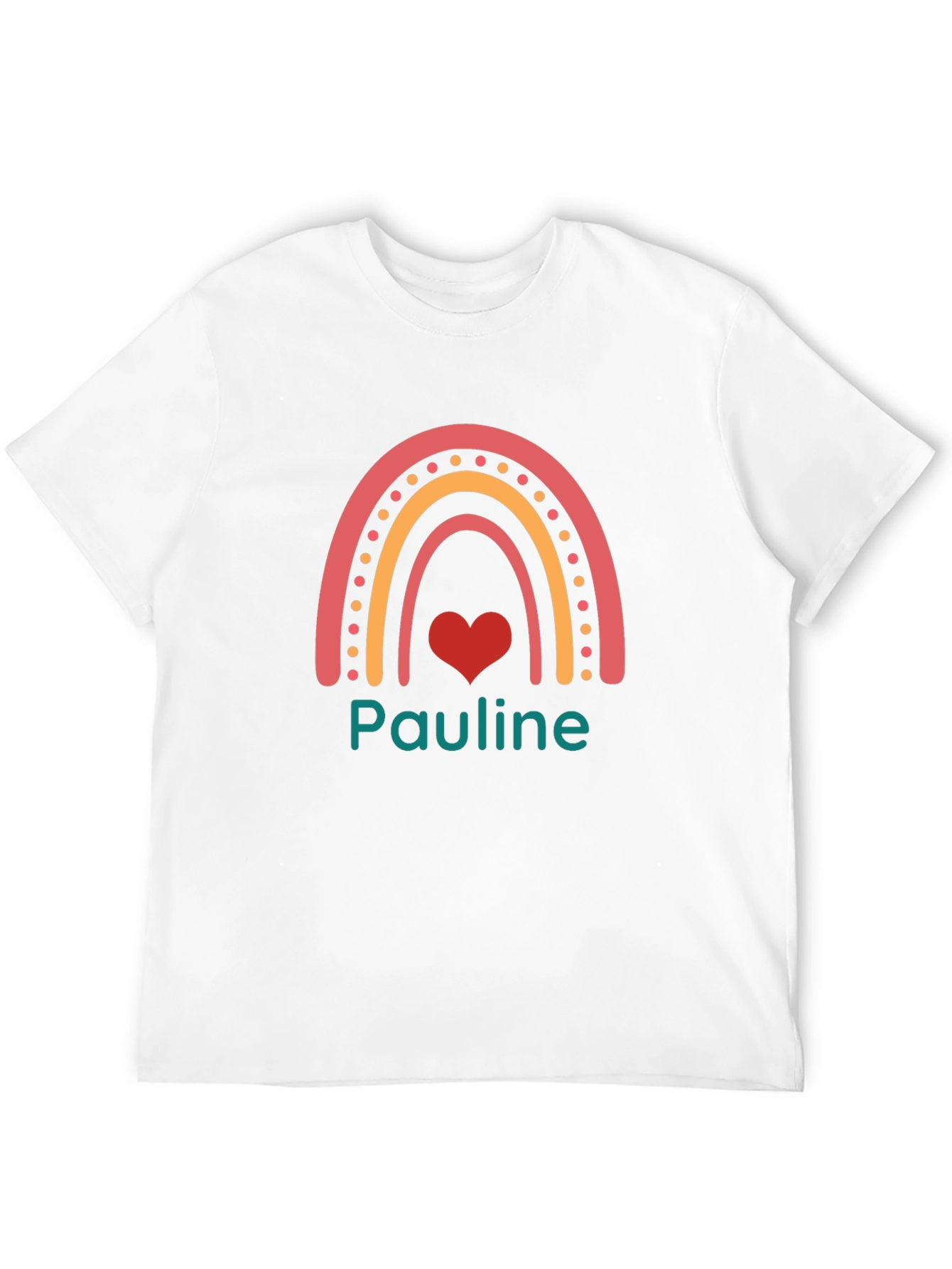 Camiseta Negra con Arcoíris y Nombre Pauline